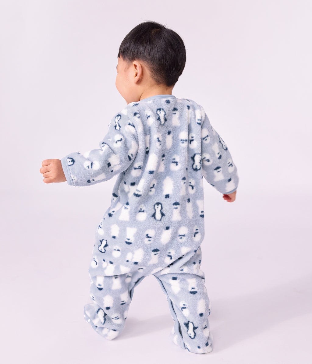 surpyjama bebe en polaire imprime bonhomme de neige