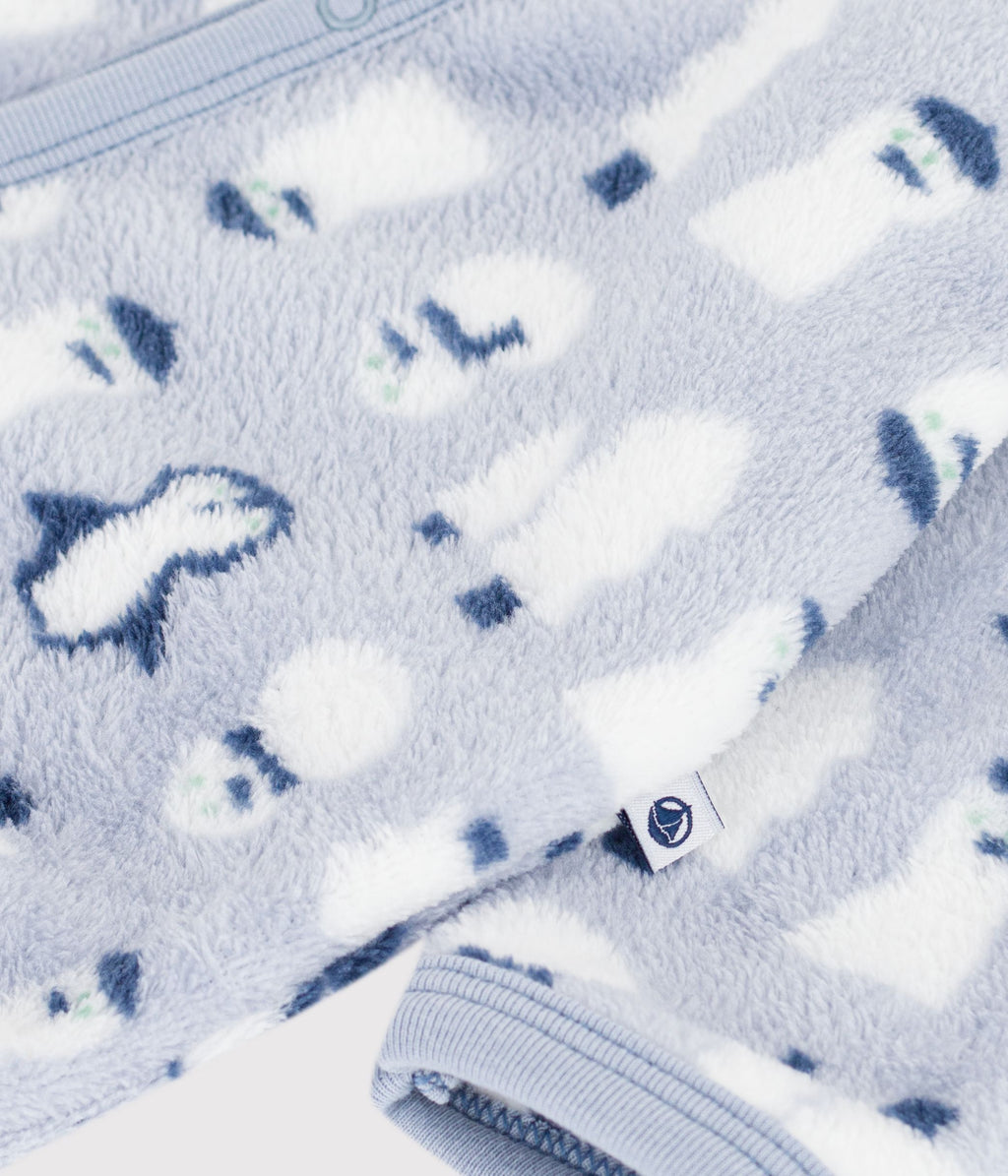 surpyjama bebe en polaire imprime bonhomme de neige