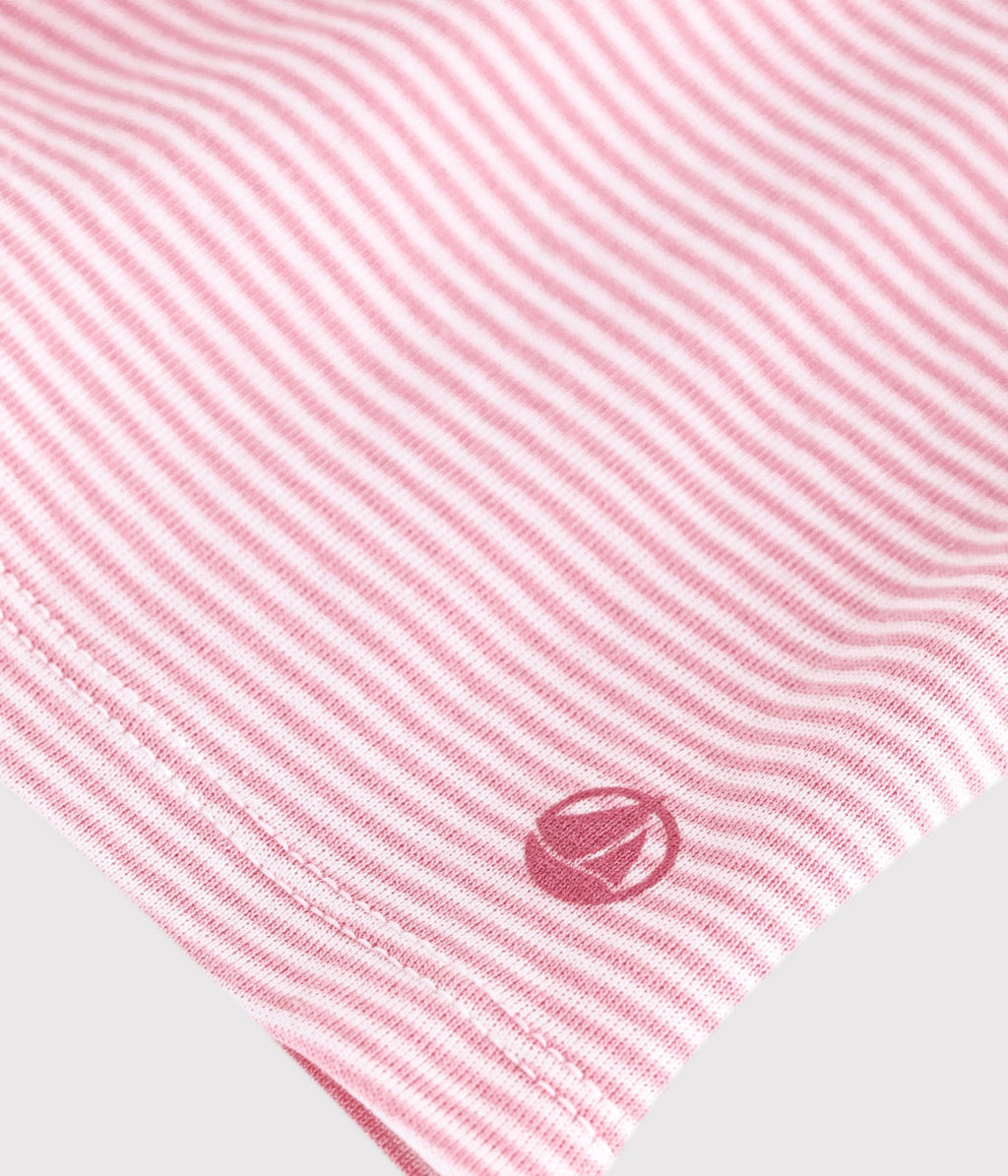 tee shirt enfant manches courtes a rayures rose