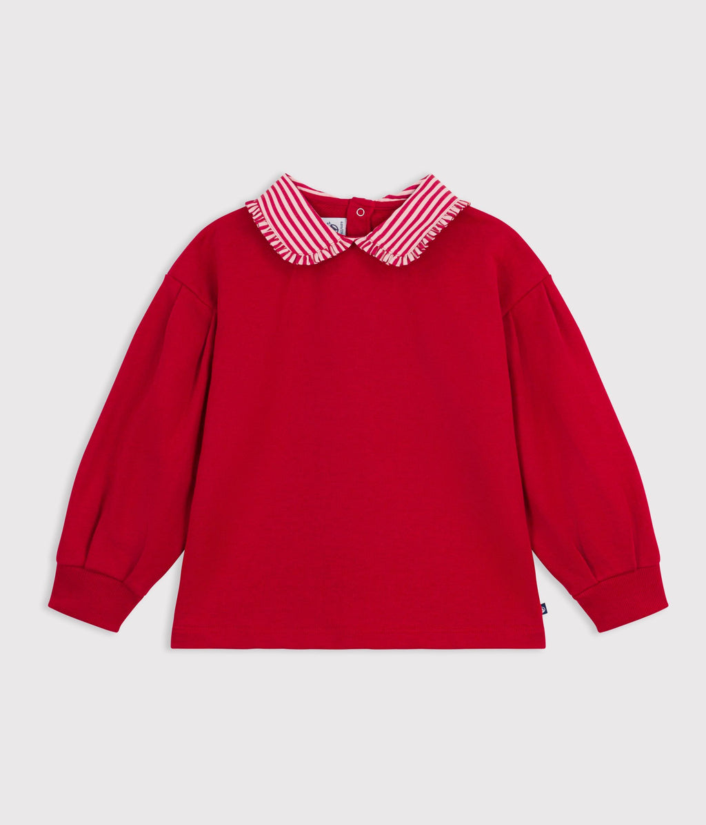 sweatshirt a col enfant en coton uni