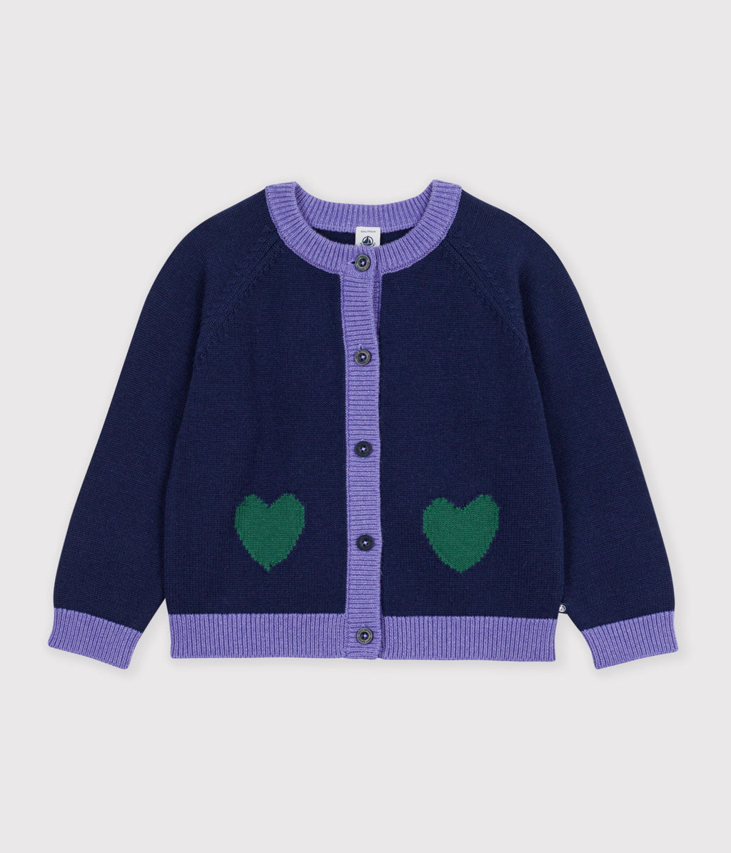 cardigan enfant en laine et coton uni