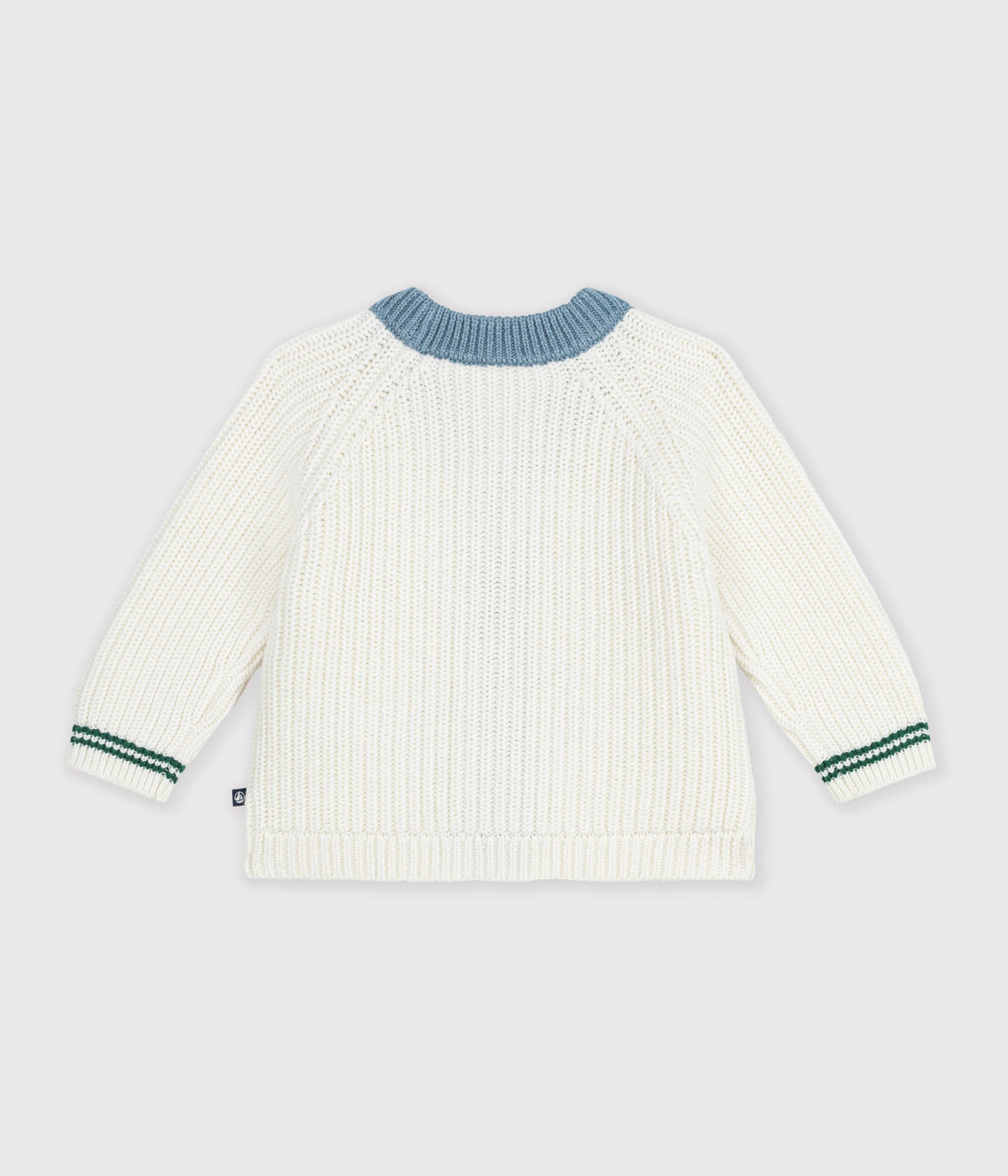 cardigan bebe en tricot laine et coton a details contrastes