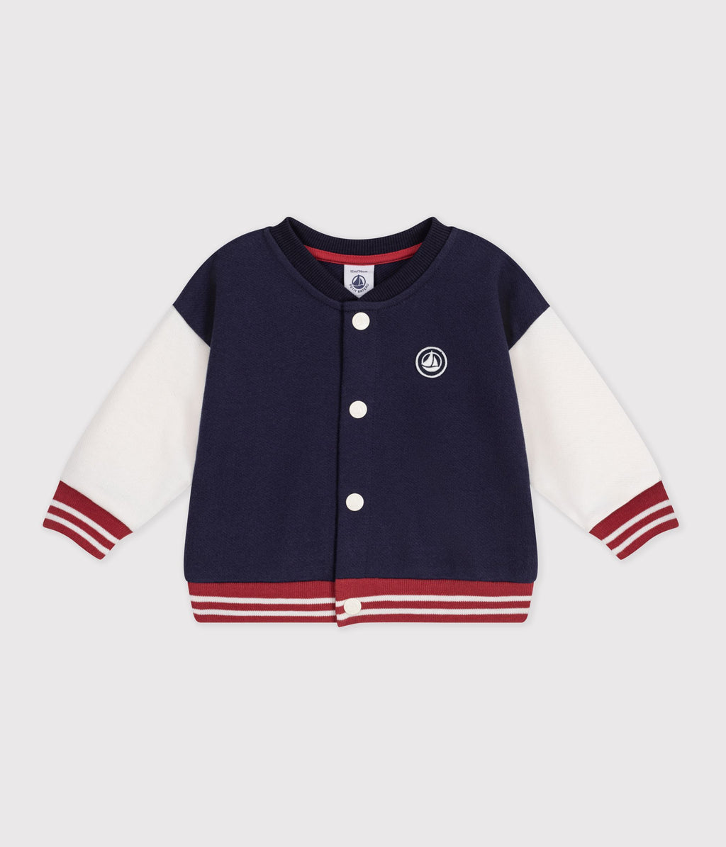 teddy bebe en coton bicolore bleu