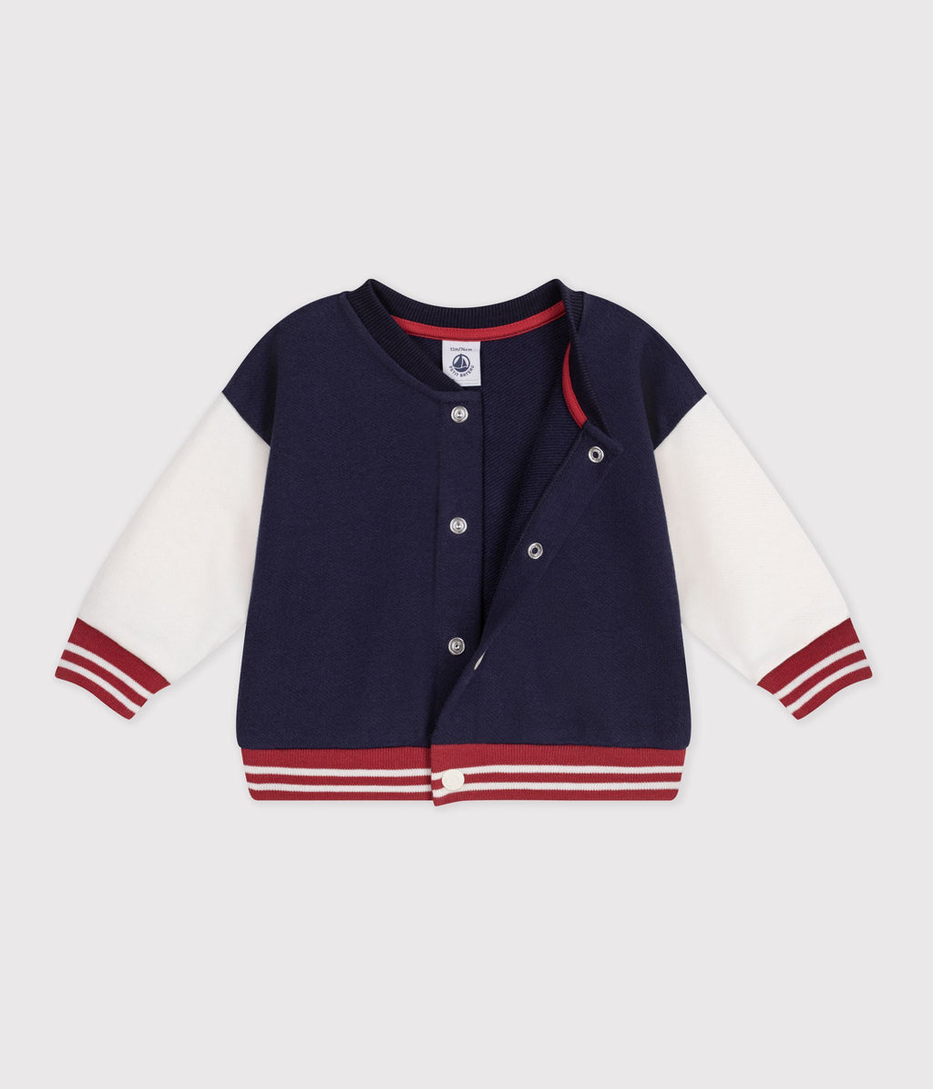teddy bebe en coton bicolore bleu