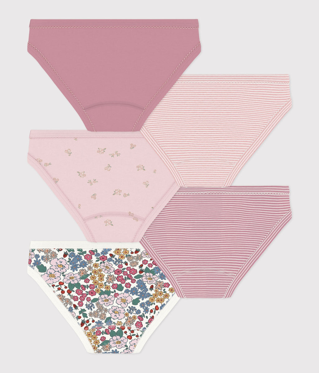 lot de culottes enfant en coton a fleurs multicouleur