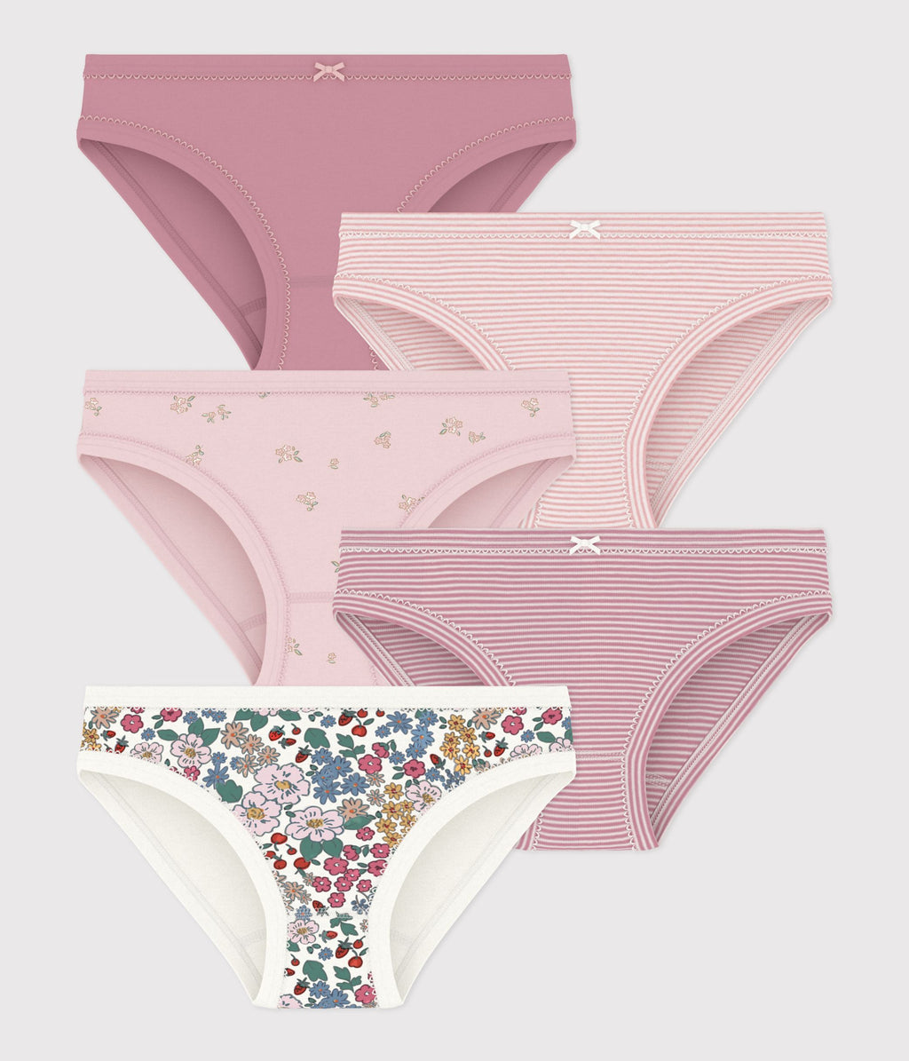lot de culottes enfant en coton a fleurs multicouleur