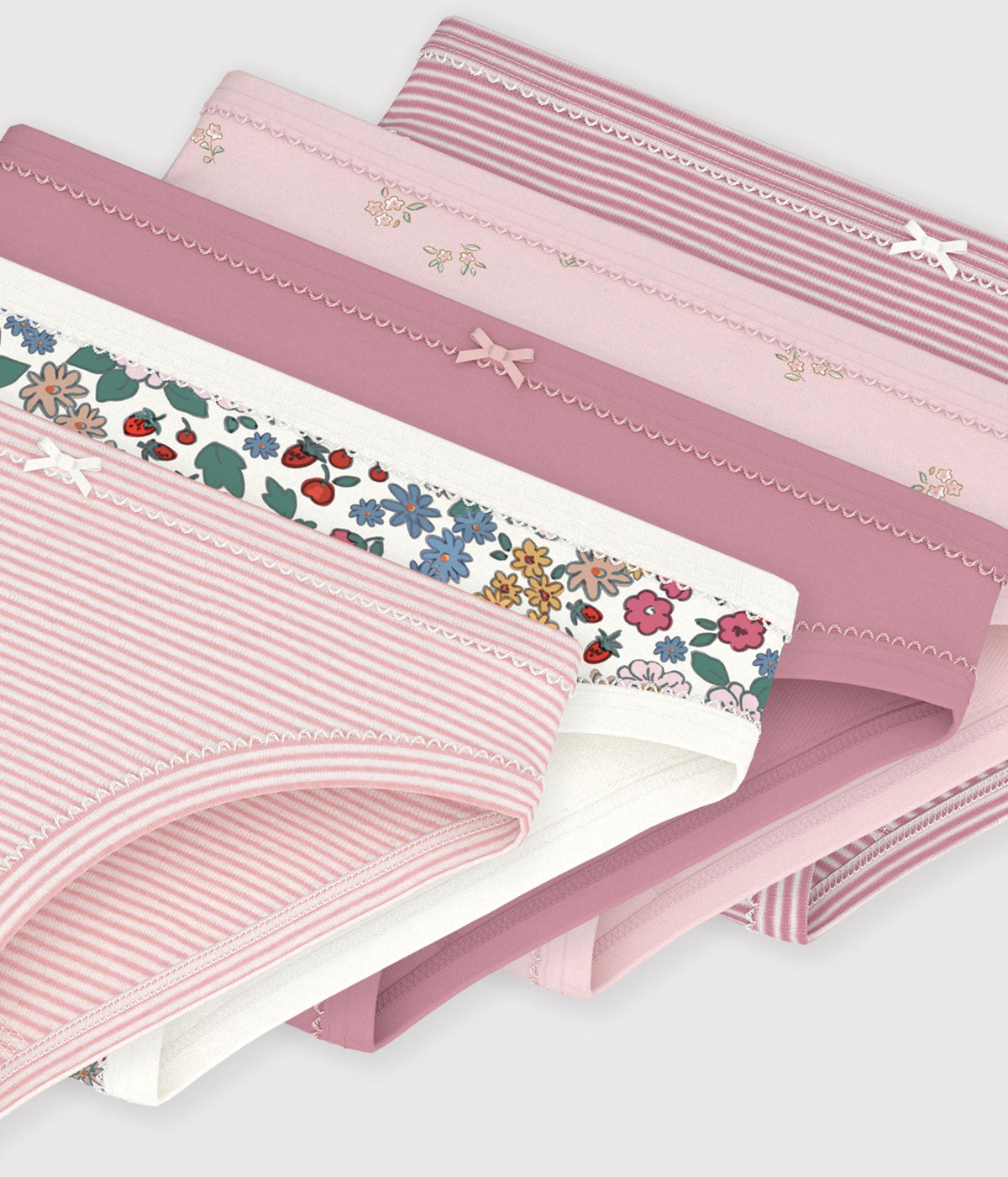 lot de culottes enfant en coton a fleurs multicouleur