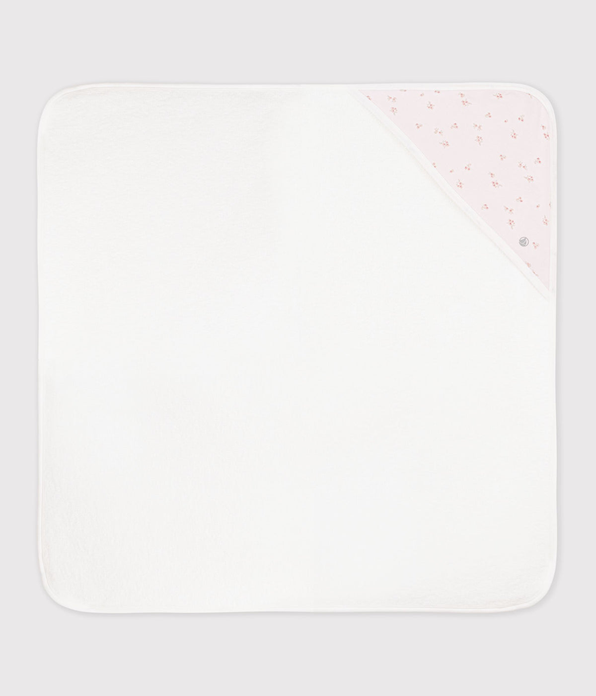 carre de bain bebe en coton rose