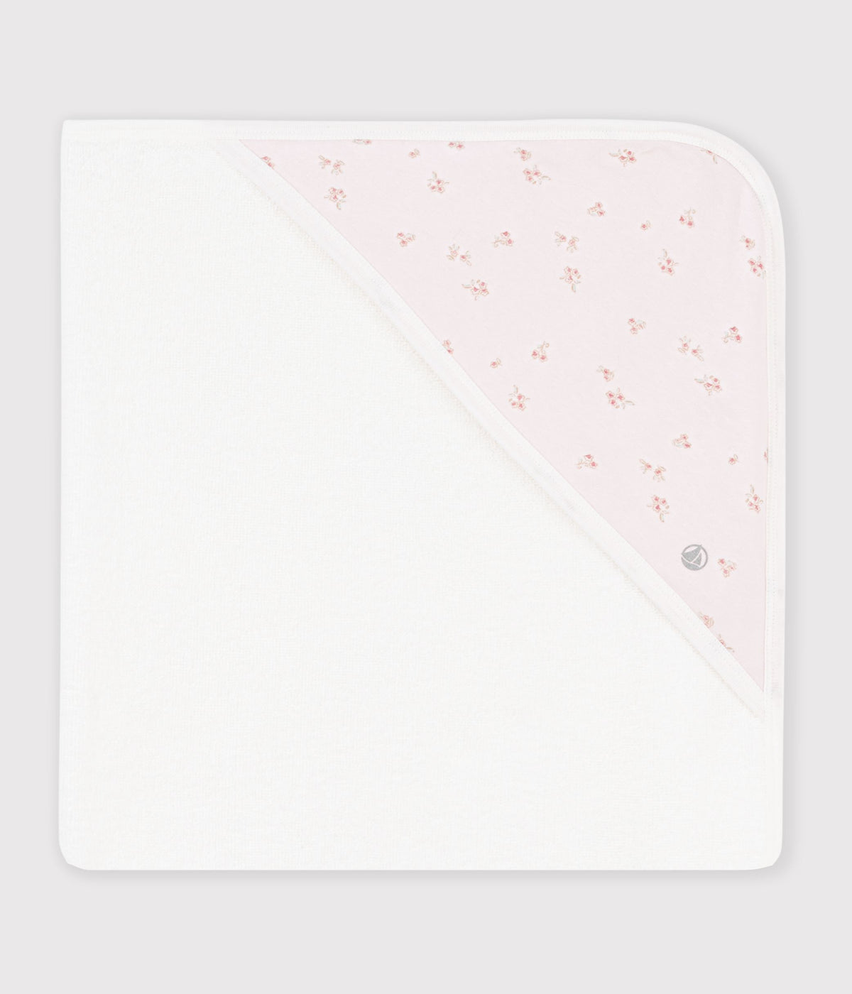 carre de bain bebe en coton rose