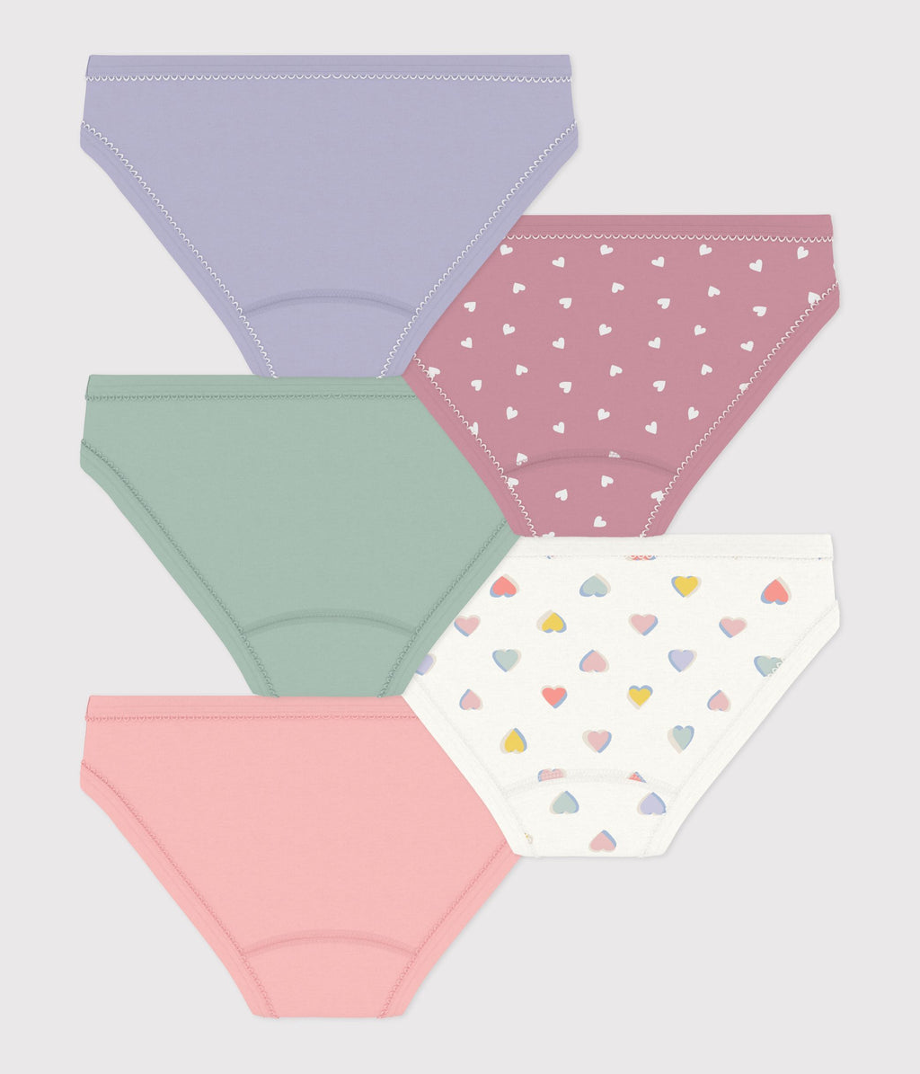 lot de culottes enfant en coton a coeurs multicouleur