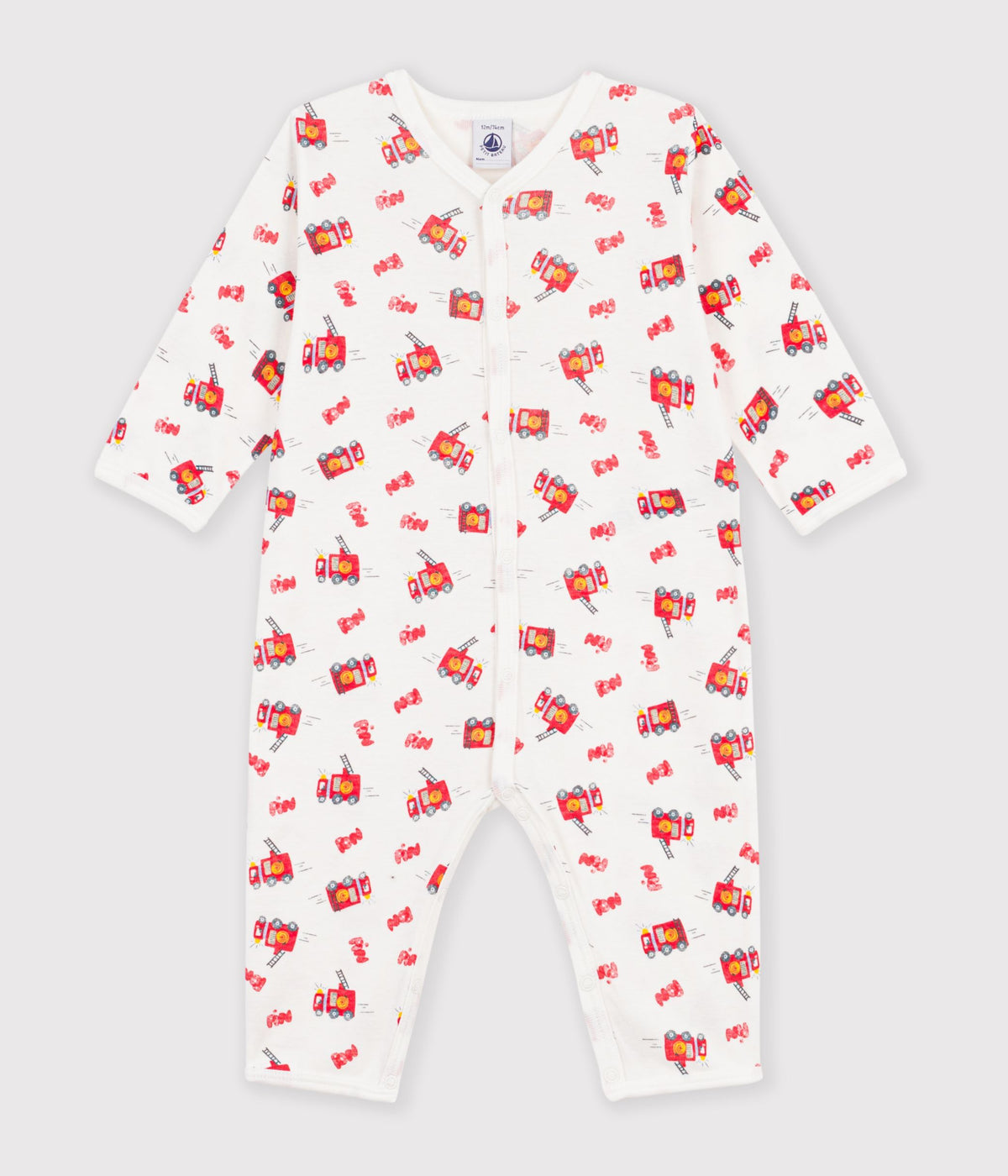pyjama bebe en coton sans pieds imprime pompier