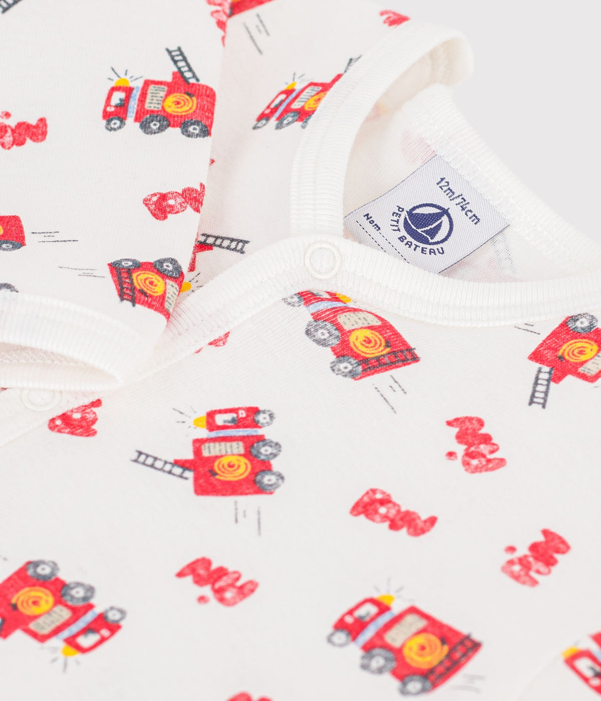 pyjama bebe en coton sans pieds imprime pompier