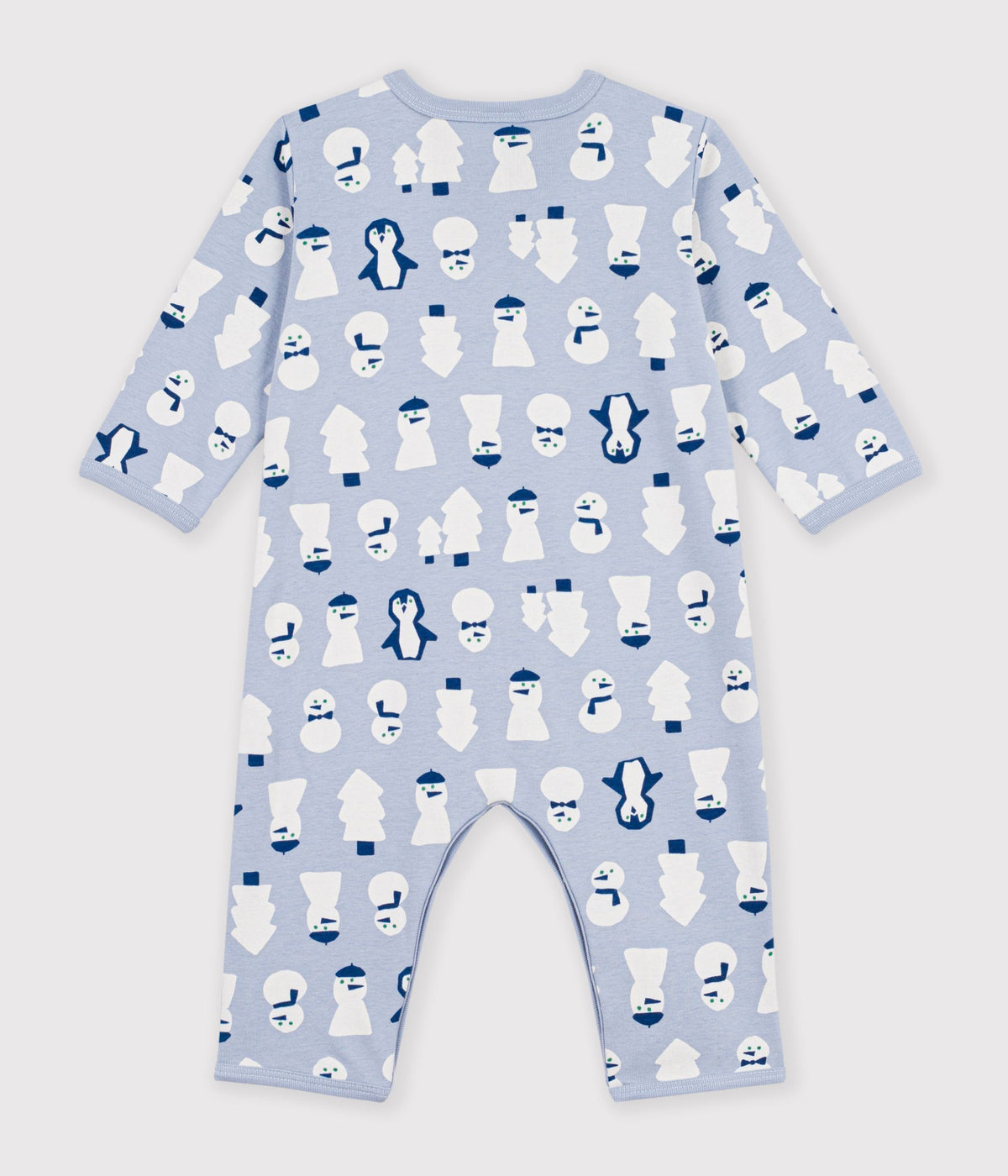 pyjama bebe en coton sans pieds imprime bonhommes de neige
