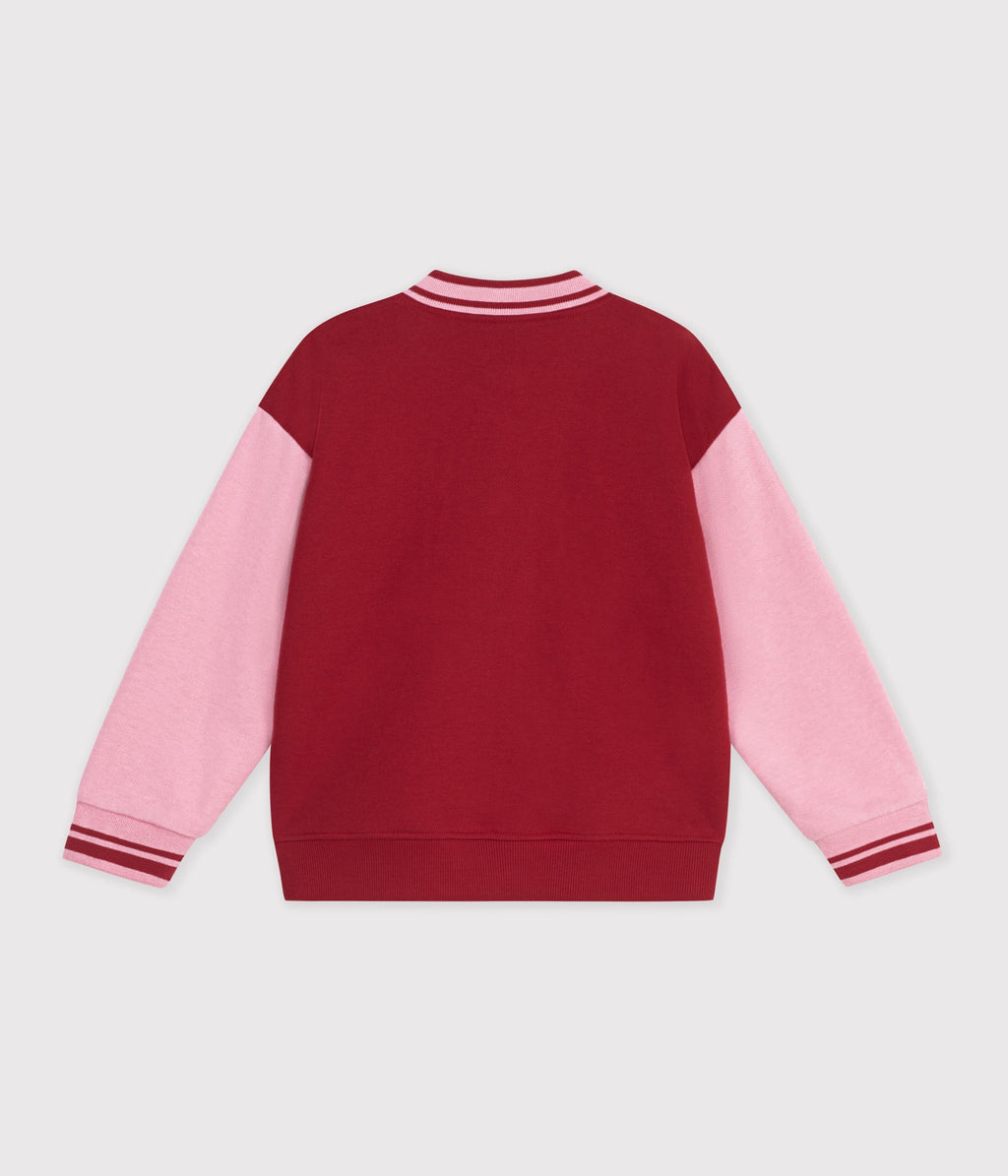 veste teddy enfant en coton uni colorblock