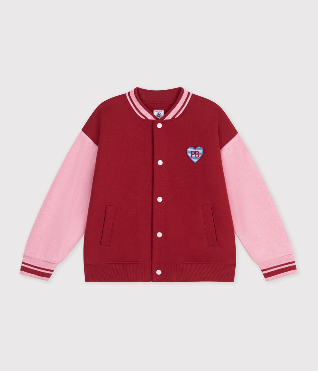 veste teddy enfant en coton uni colorblock