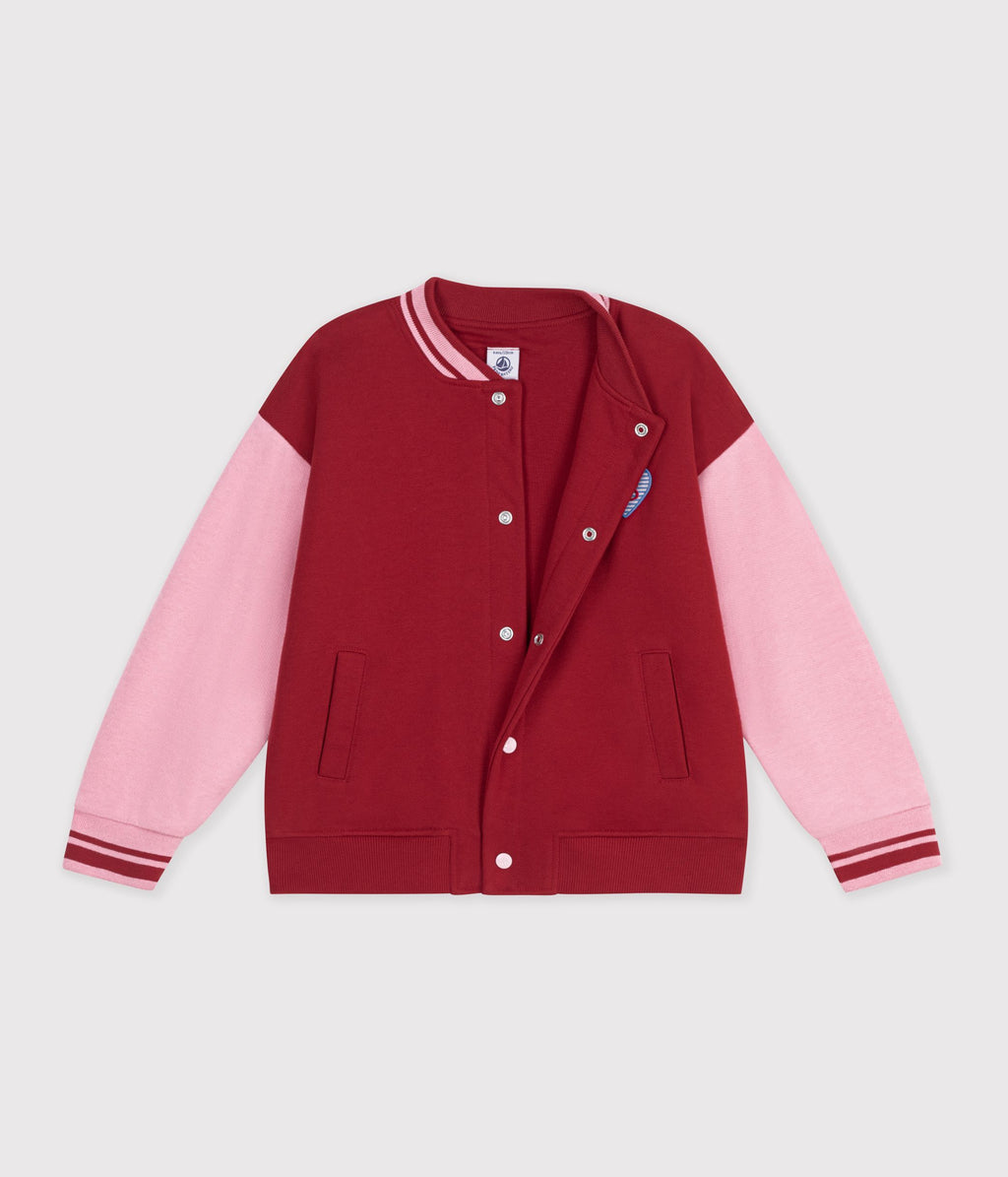 veste teddy enfant en coton uni colorblock