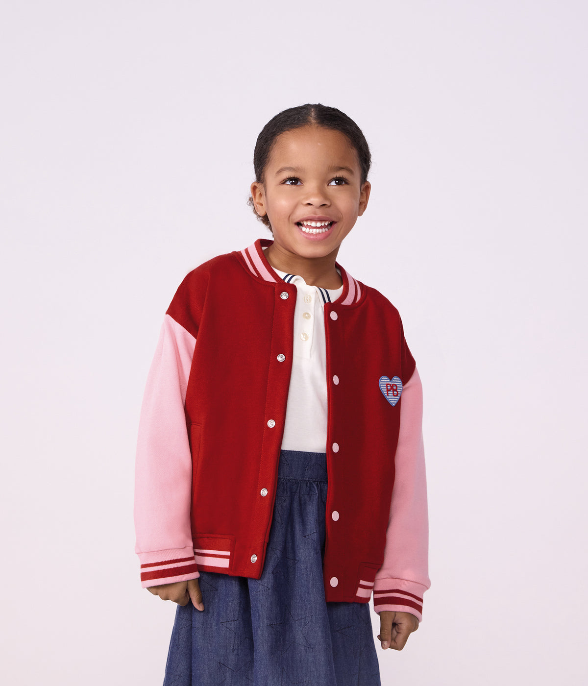 veste teddy enfant en coton uni colorblock