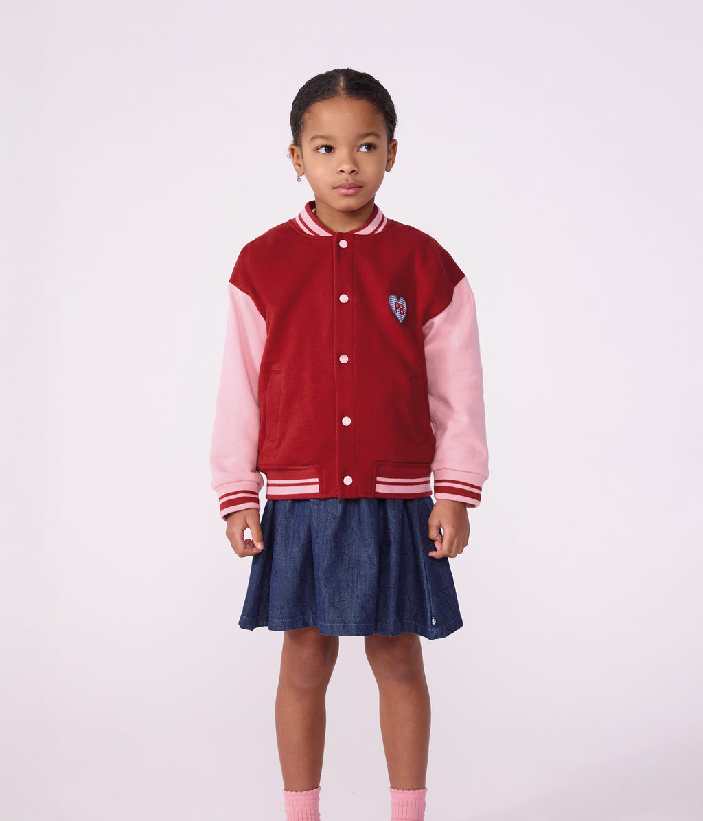 veste teddy enfant en coton uni colorblock