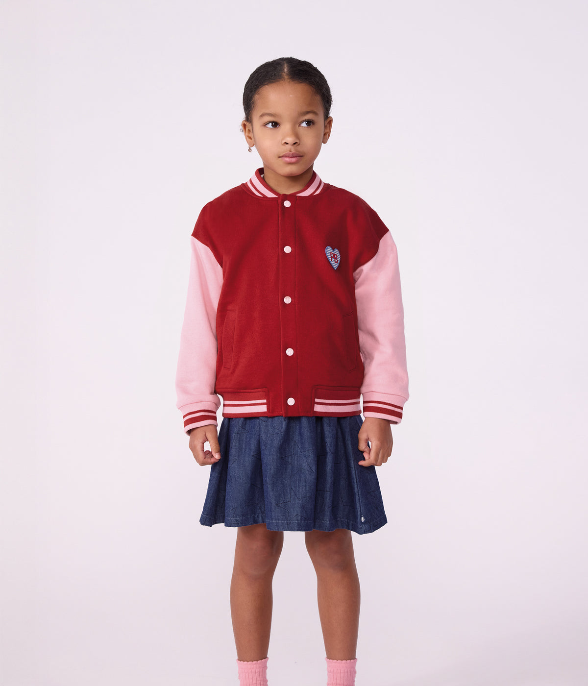 veste teddy enfant en coton uni colorblock