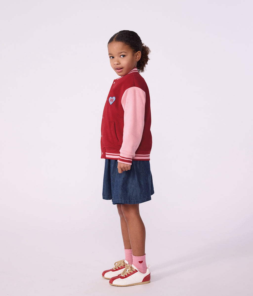 veste teddy enfant en coton uni colorblock