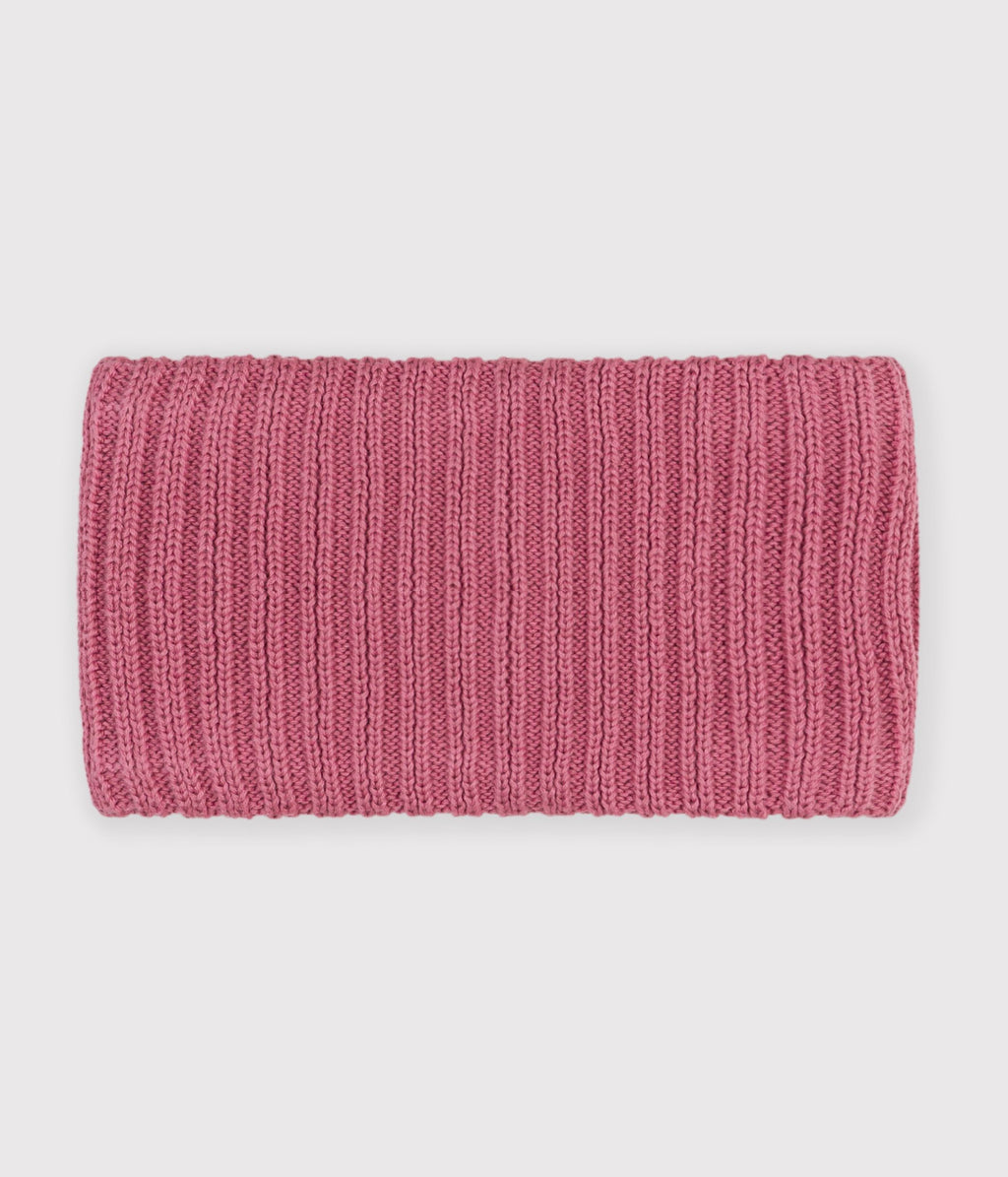 snood bebe en tricot uni double polaire rose