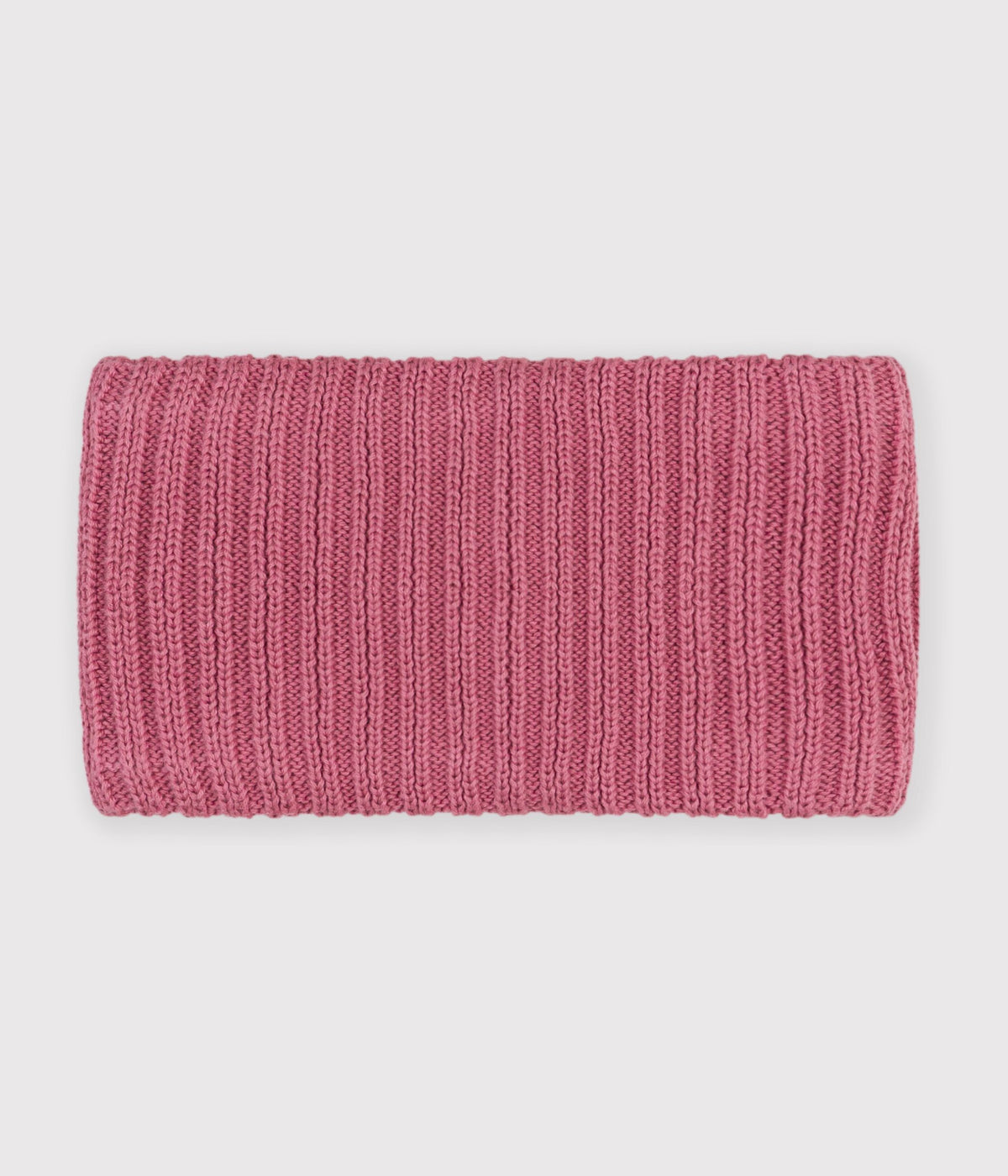 snood bebe en tricot uni double polaire rose