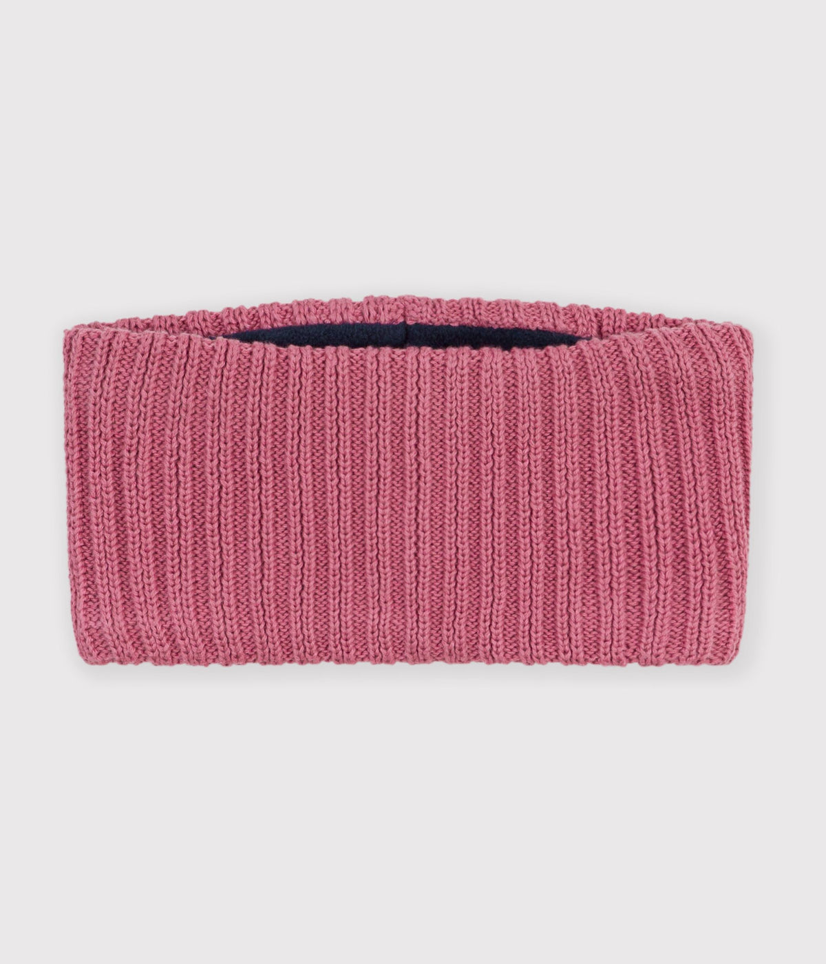 snood bebe en tricot uni double polaire rose