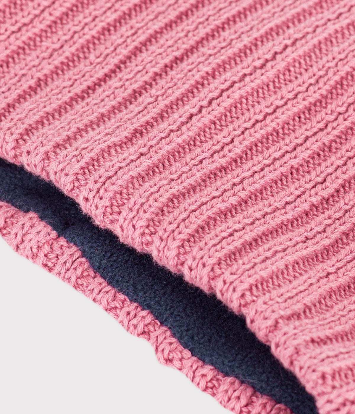 snood bebe en tricot uni double polaire rose