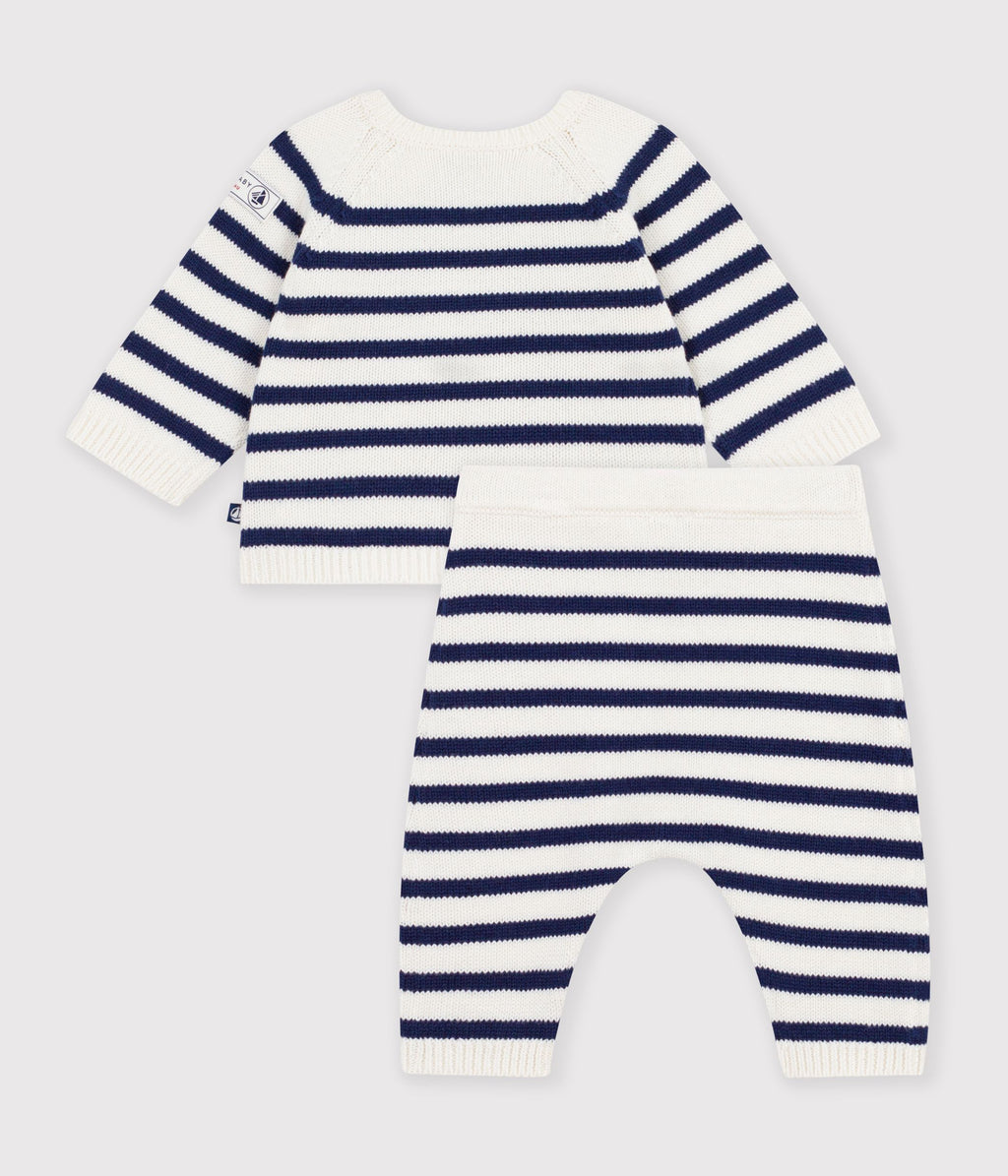 ensemble bebe en tricot a rayures