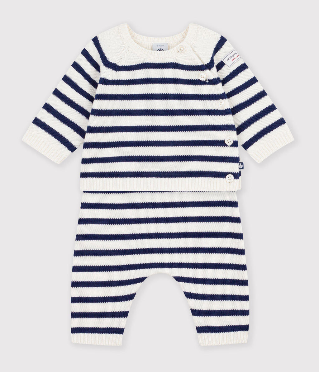 ensemble bebe en tricot a rayures