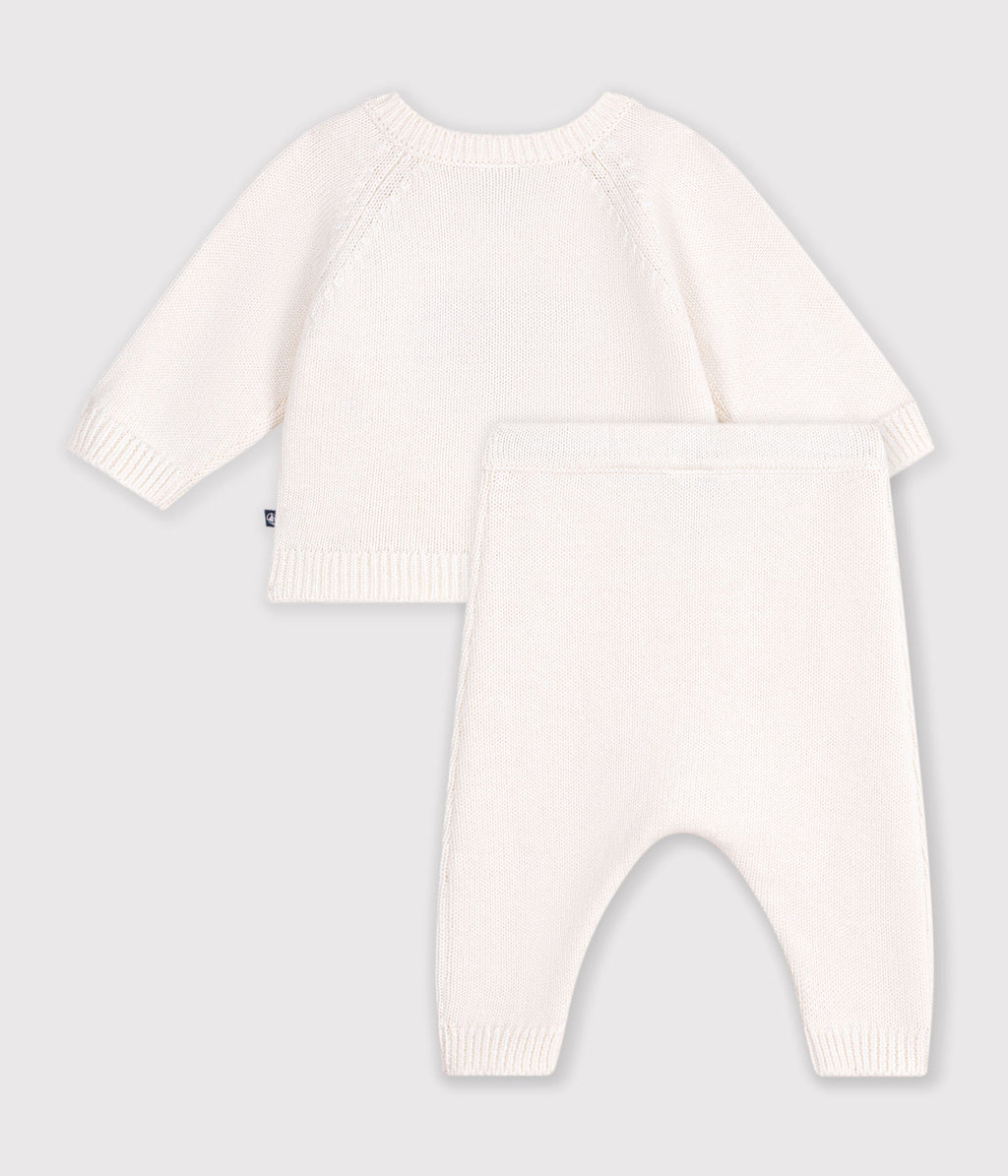 ensemble bebe en tricot jacquard coeur