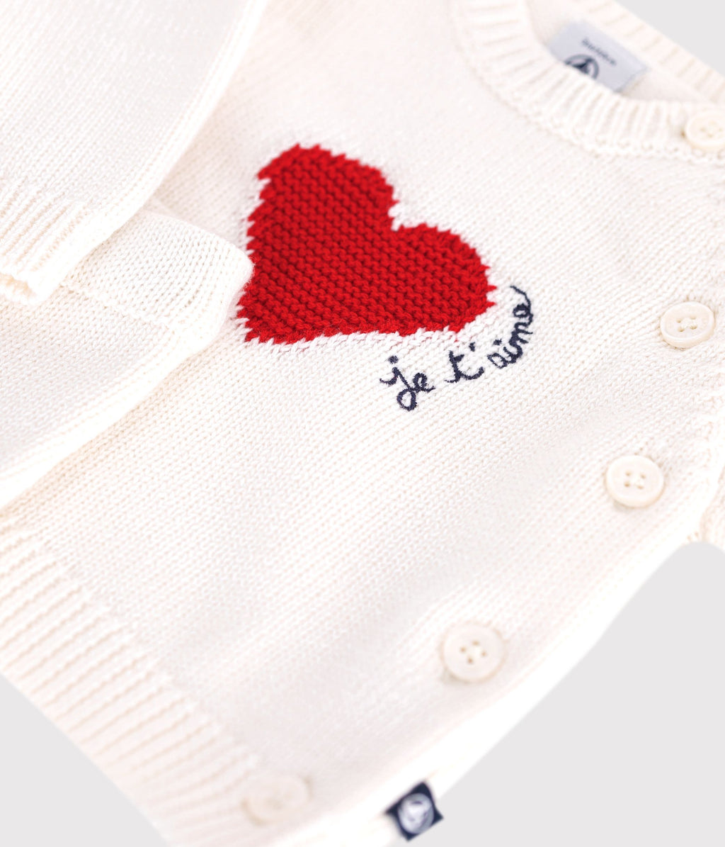 ensemble bebe en tricot jacquard coeur