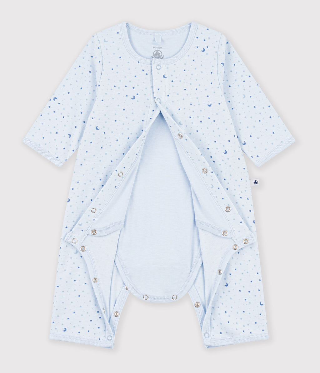 bodyjama bebe sans pieds en coton imprime a etoiles