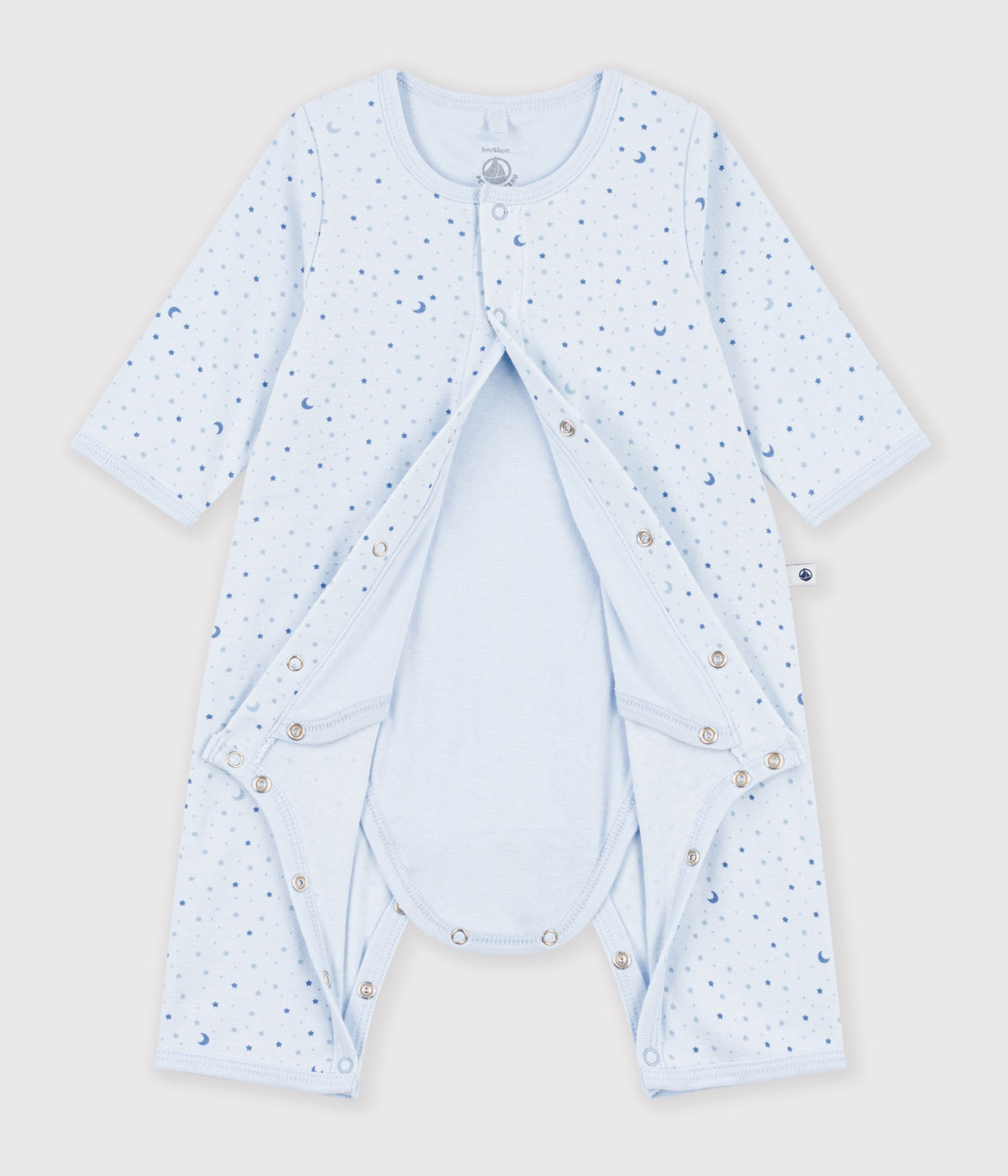 bodyjama bebe sans pieds en coton imprime a etoiles