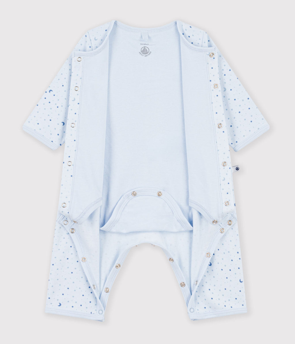 bodyjama bebe sans pieds en coton imprime a etoiles