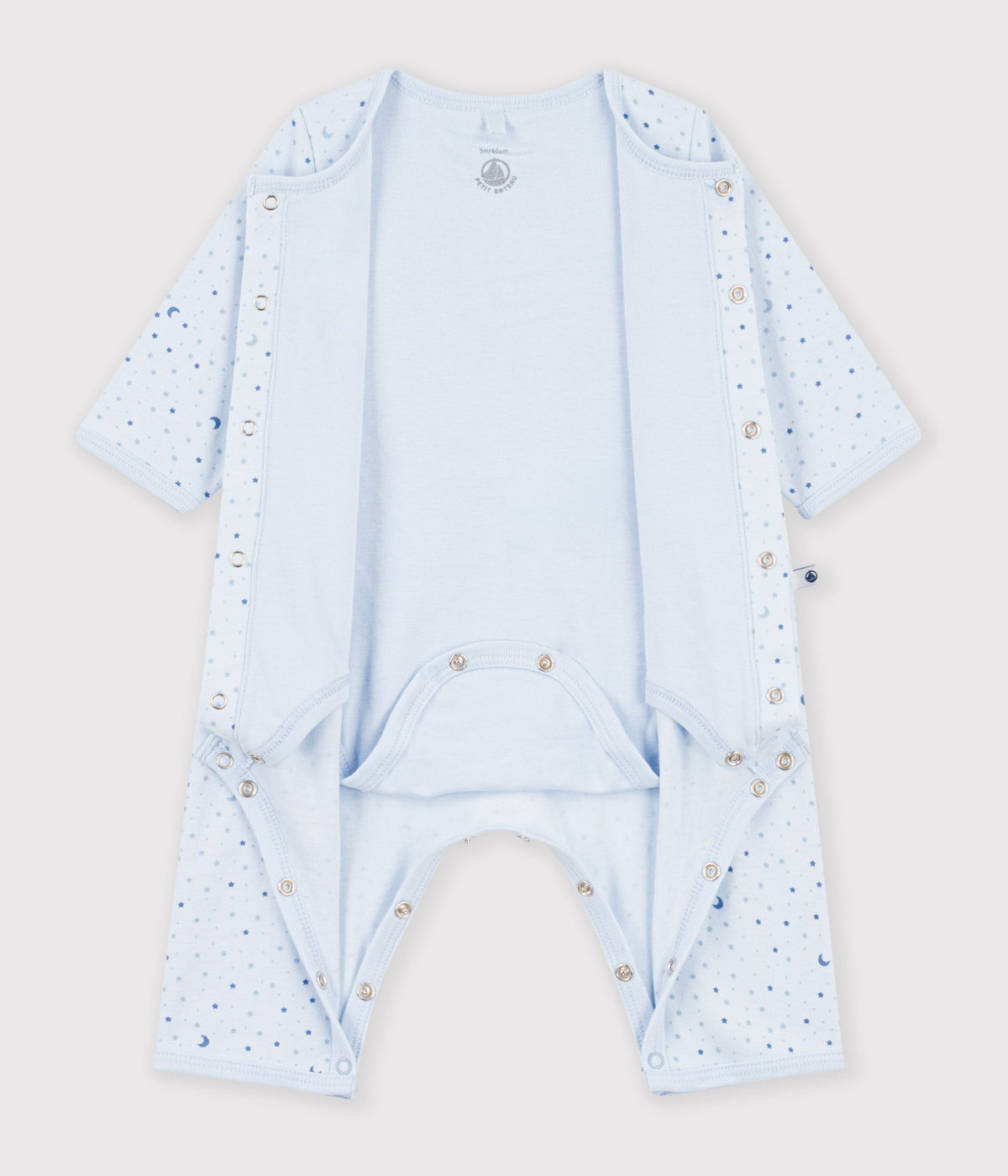 bodyjama bebe sans pieds en coton imprime a etoiles