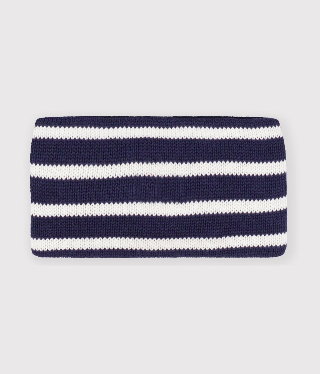 snood bebe en tricot a rayures double polaire