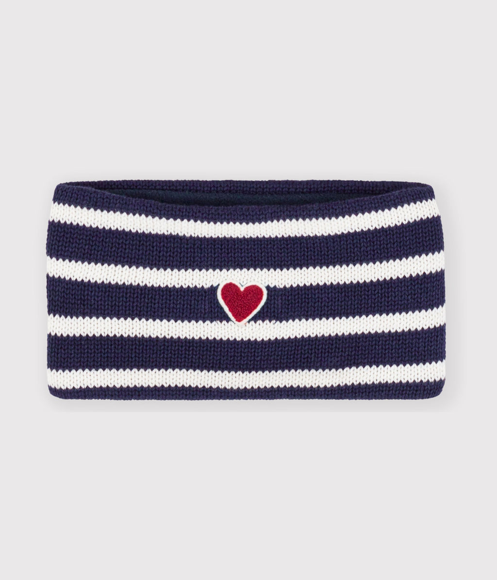 snood bebe en tricot a rayures double polaire