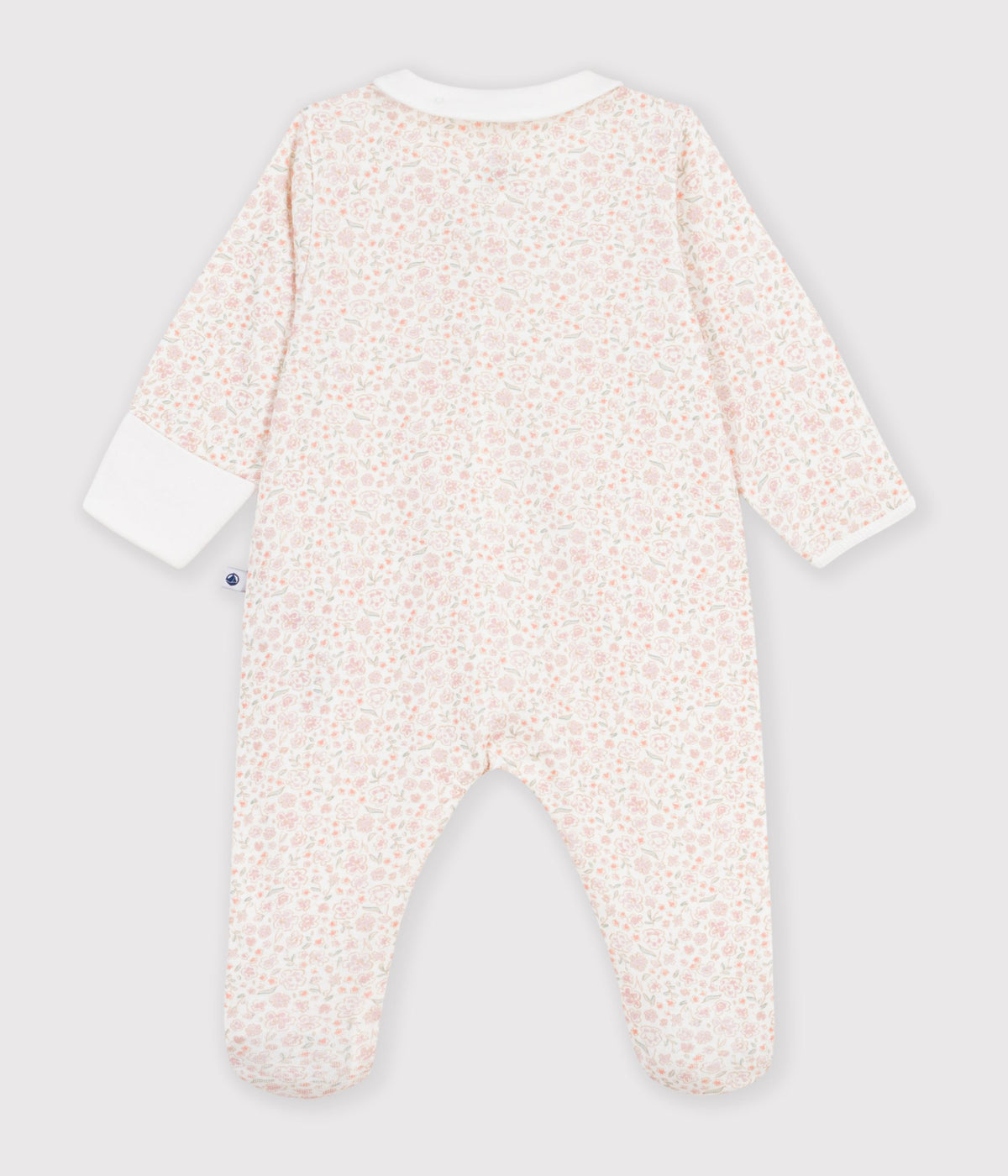 pyjama bebe en coton imprime a fleurs blanc