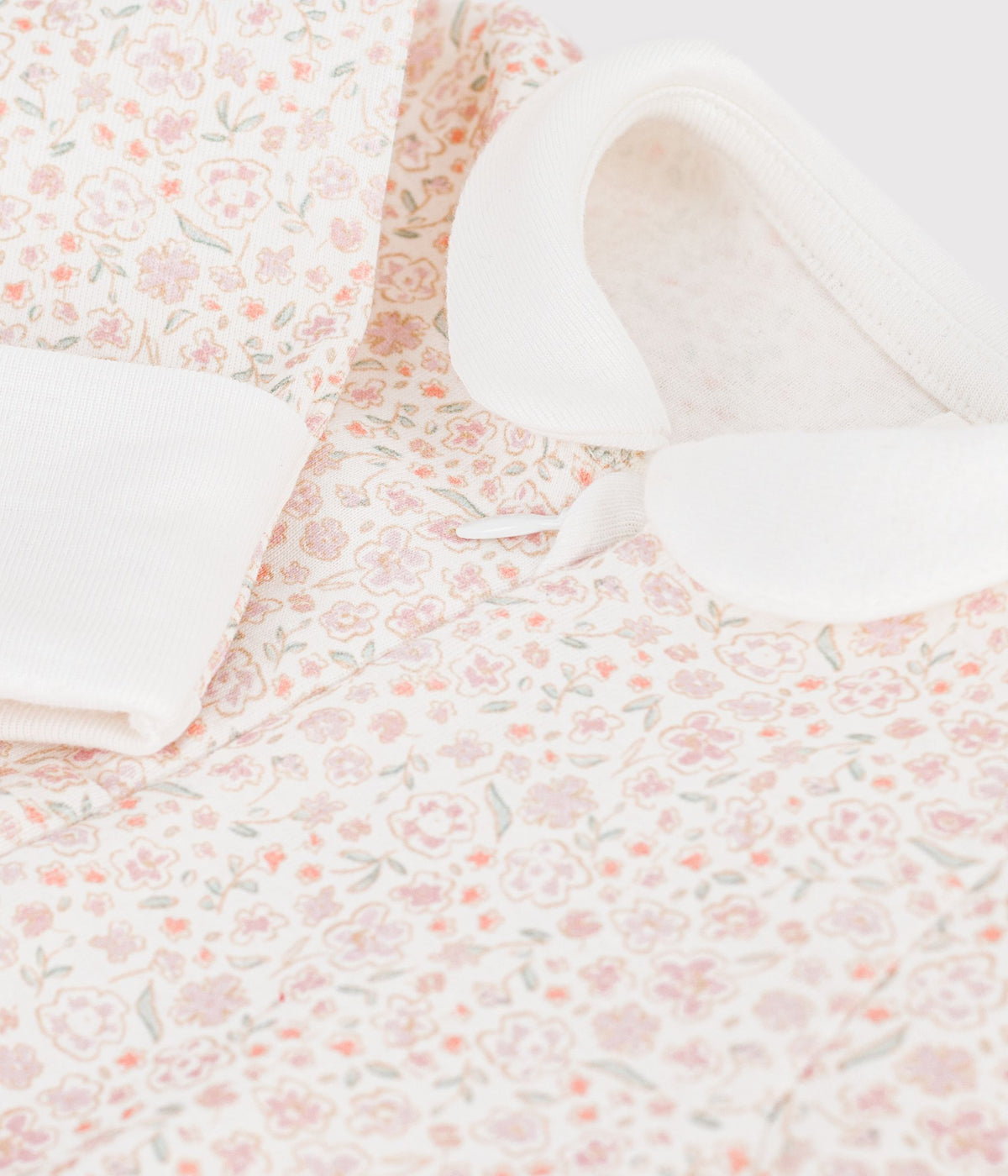 pyjama bebe en coton imprime a fleurs blanc