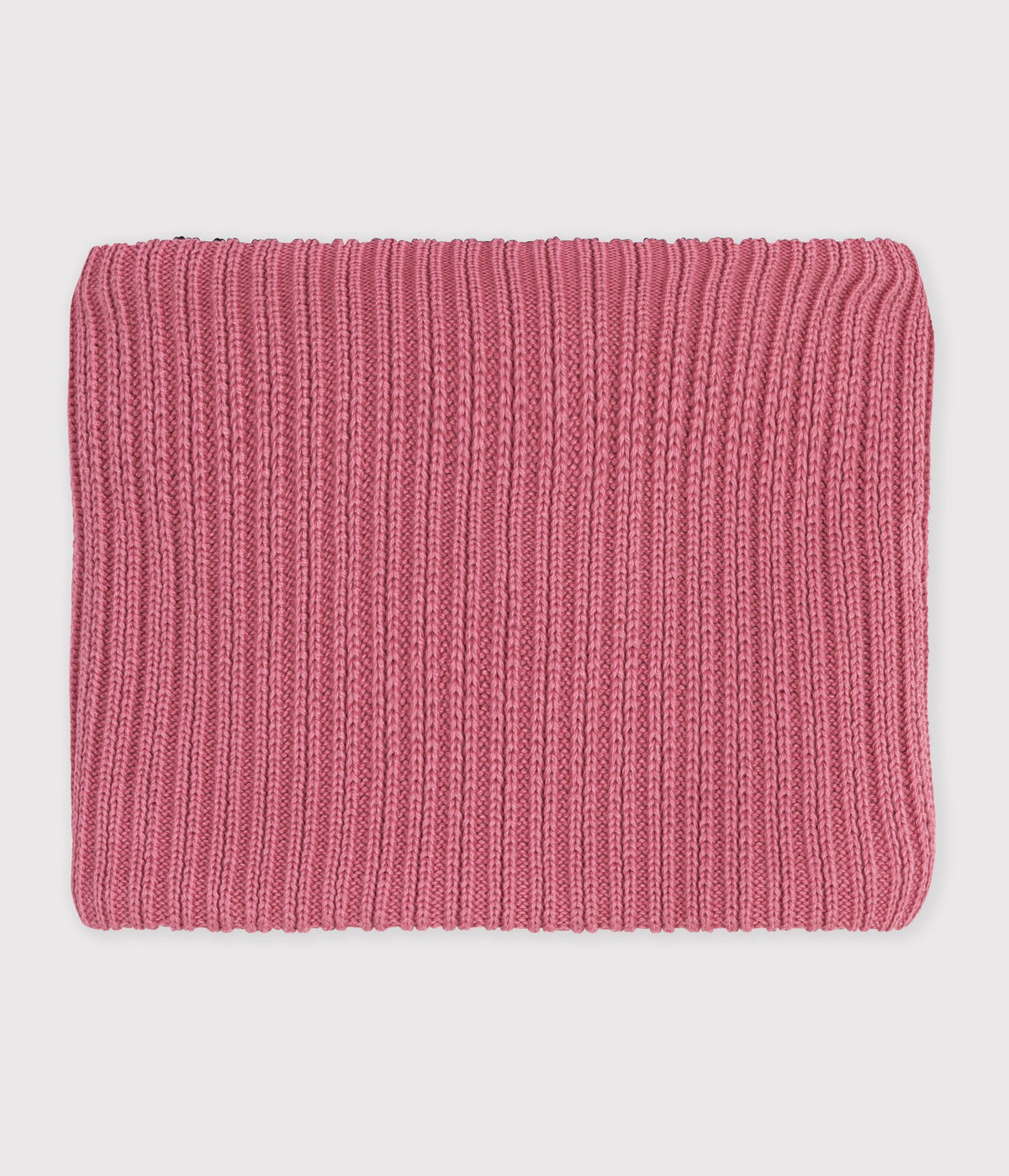 snood enfant en tricot uni double polaire rose