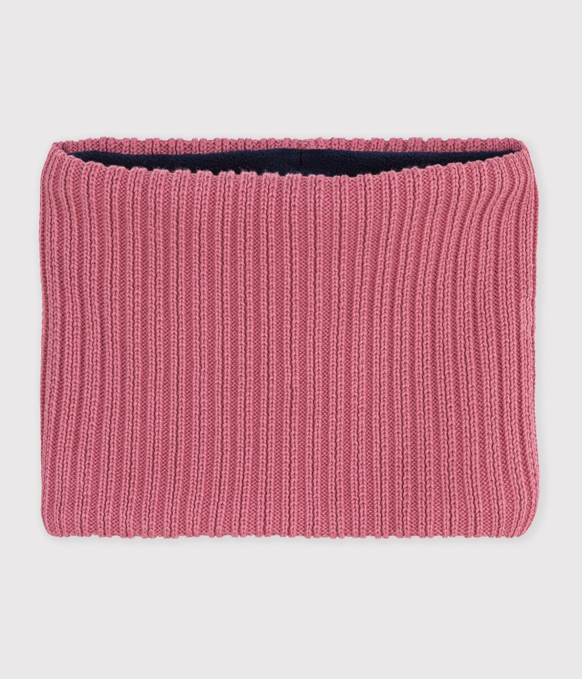 snood enfant en tricot uni double polaire rose