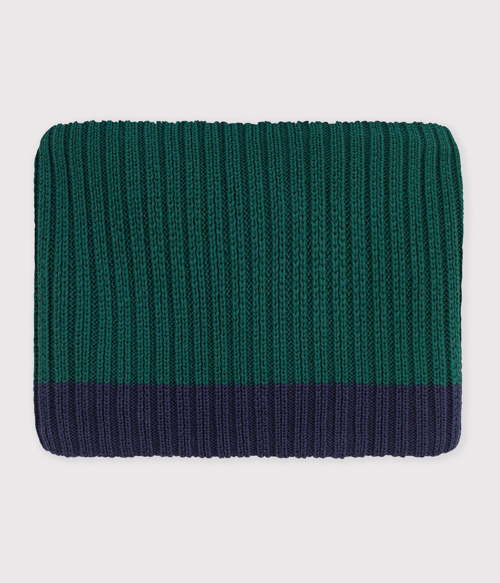 snood enfant en tricot bicolore double polaire