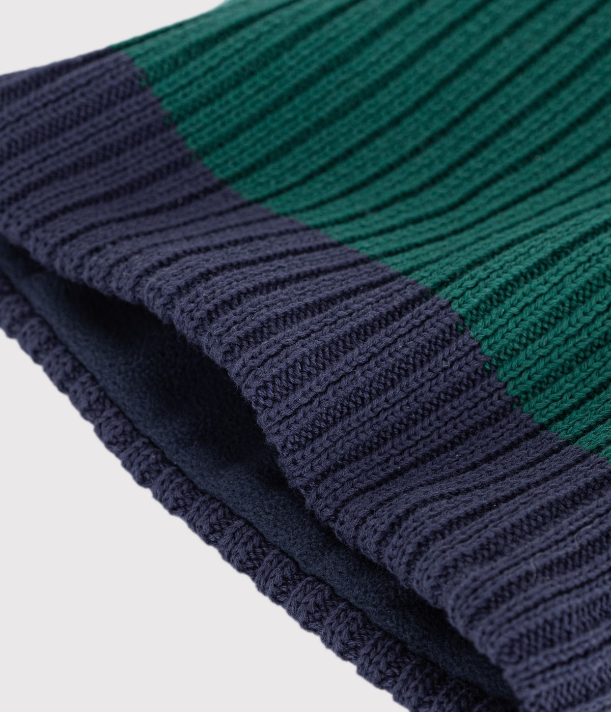 snood enfant en tricot bicolore double polaire