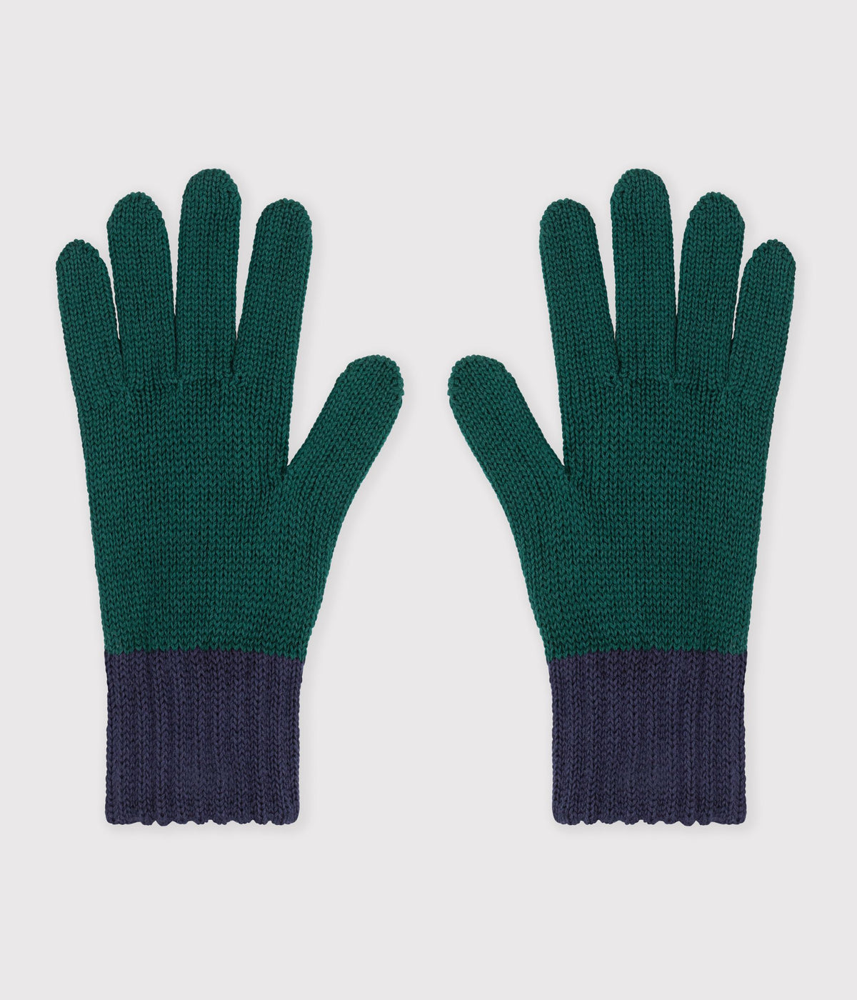 gants enfant en tricot bicolore double polaire
