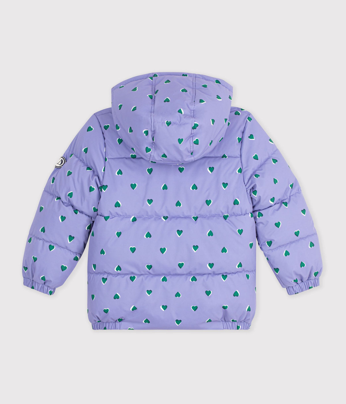 doudoune enfant imprimee coeurs violet