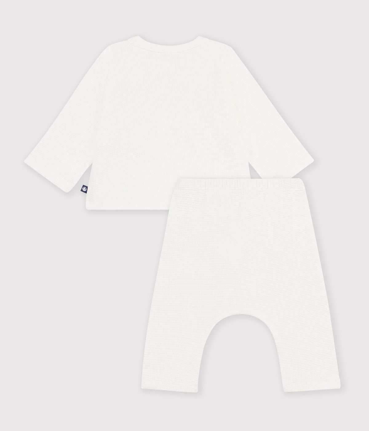 ensemble bebe en coton brode poitrine uni