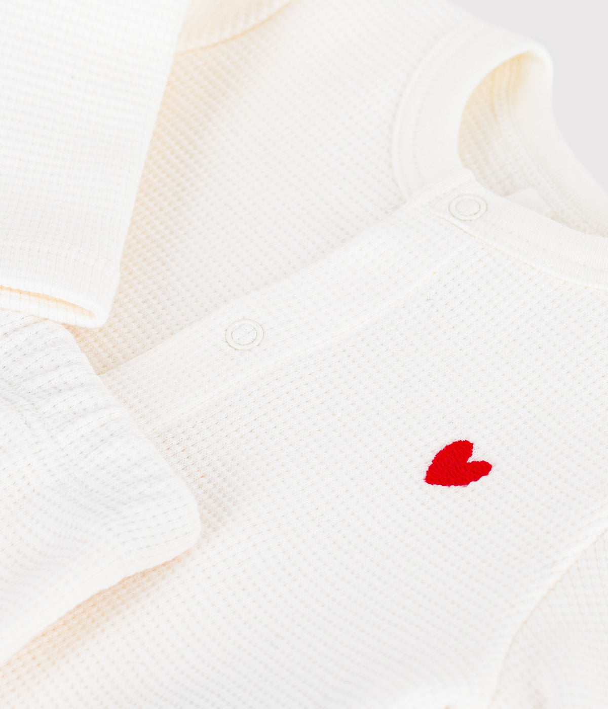 ensemble bebe en coton brode poitrine uni