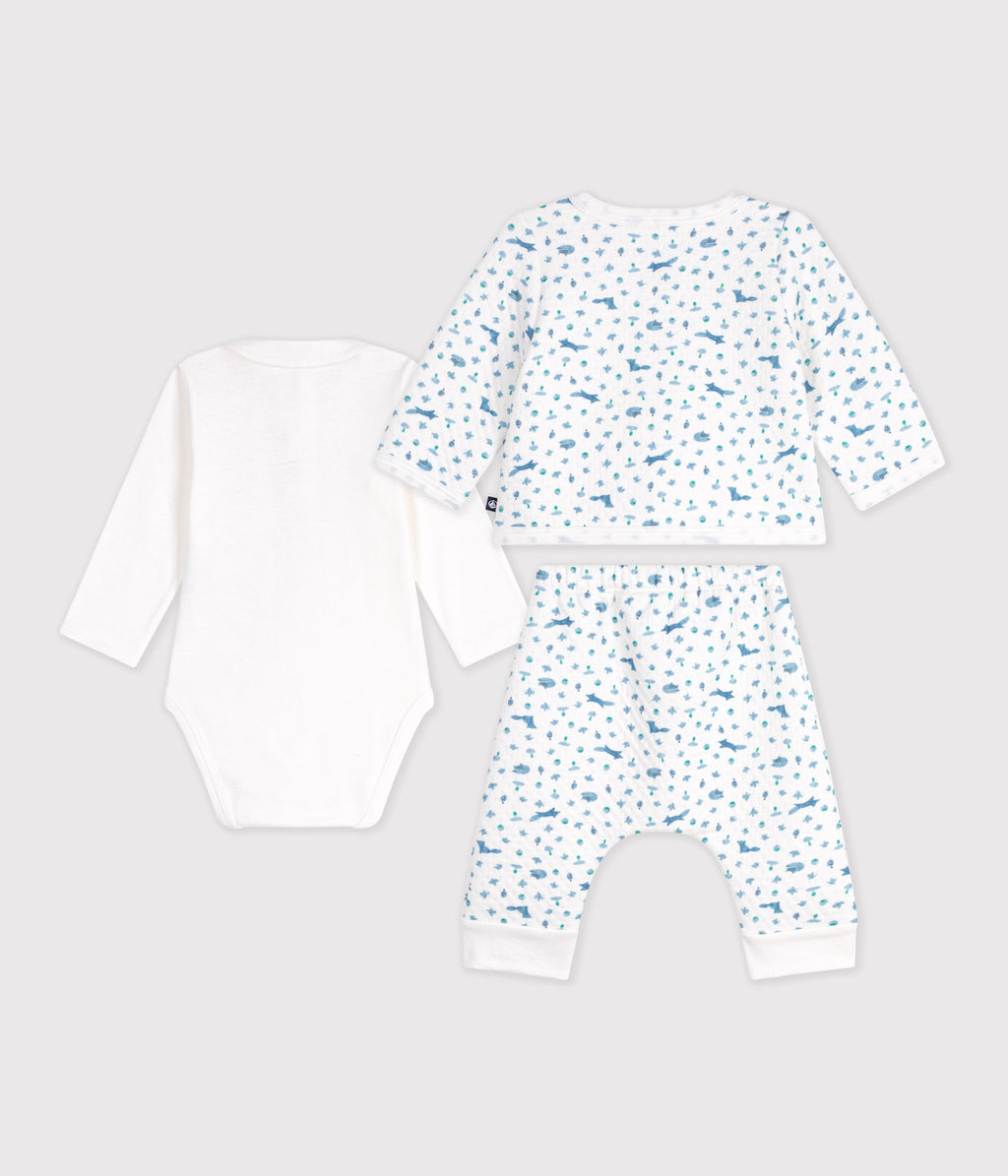 ensemble bebe en coton a col imprime renard