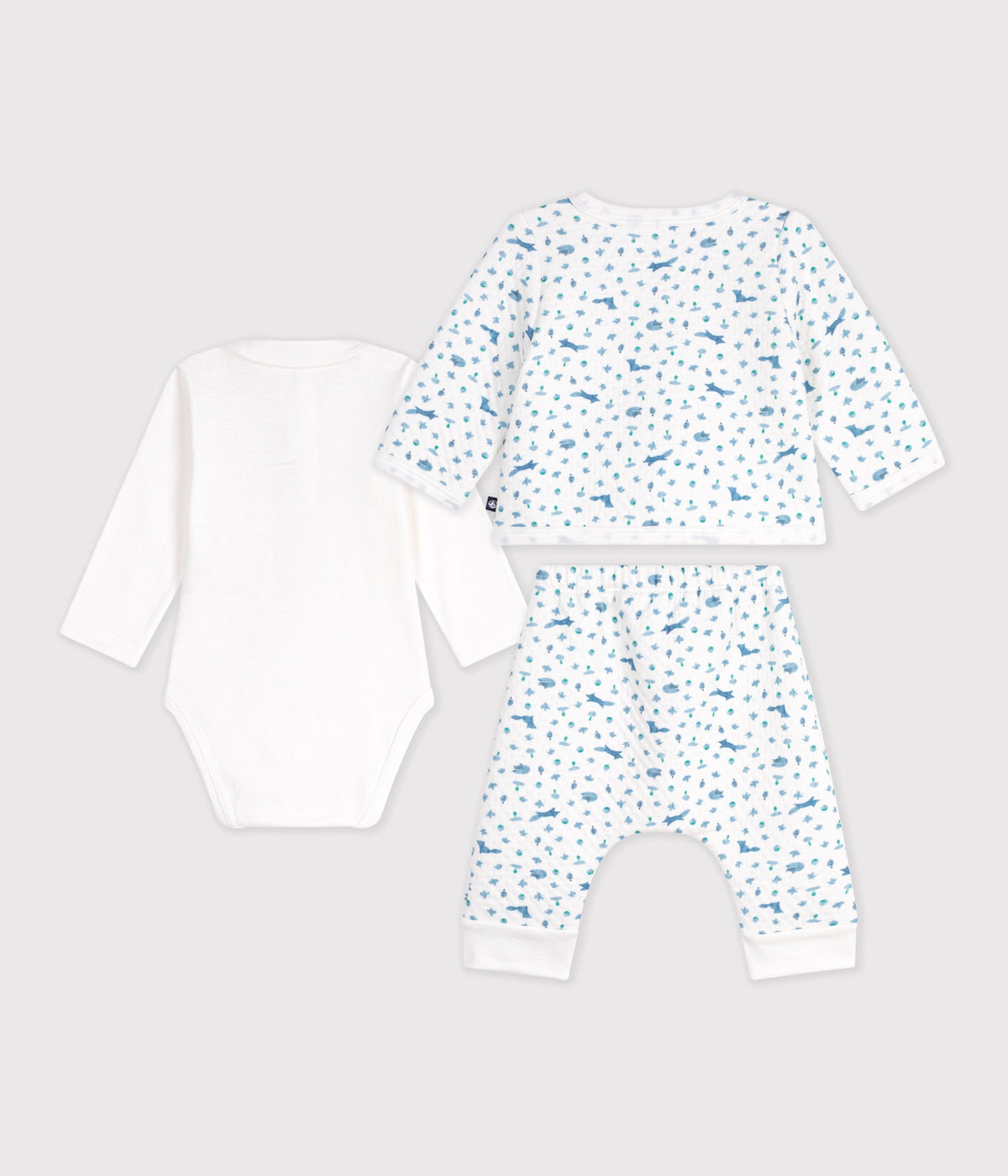 ensemble bebe en coton a col imprime renard